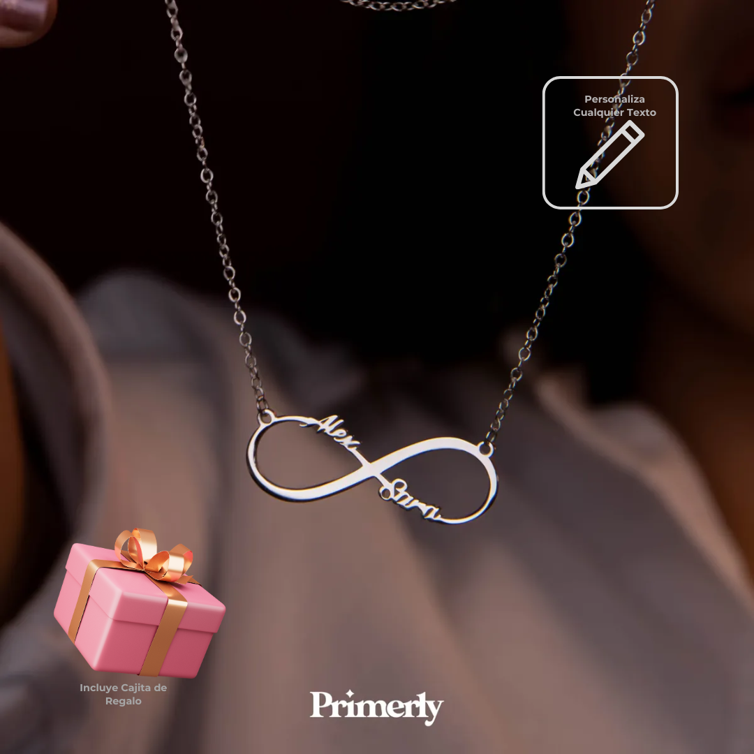 Collar Infinito Duos Personalizable Plata .925