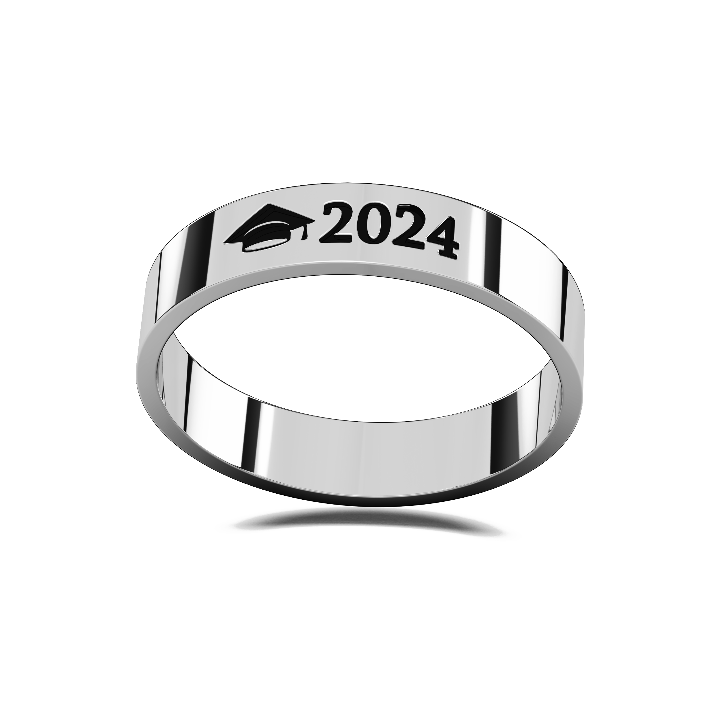 Anillo Graduación Flat S Birrete Name Plata