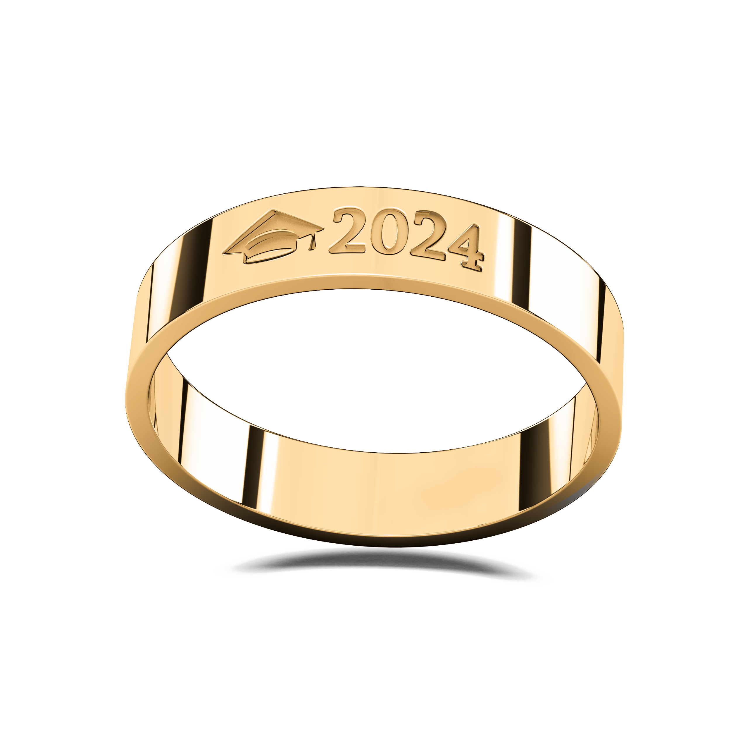 Anillo Graduación Flat S Birrete Name Plata