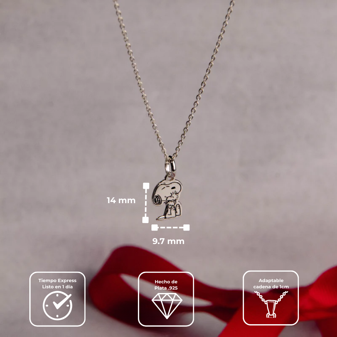 Collar Snoopy Sentado Mini Plata .925