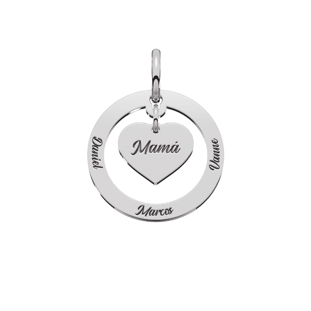 Dije Loop Mamá Personalizable Plata.925