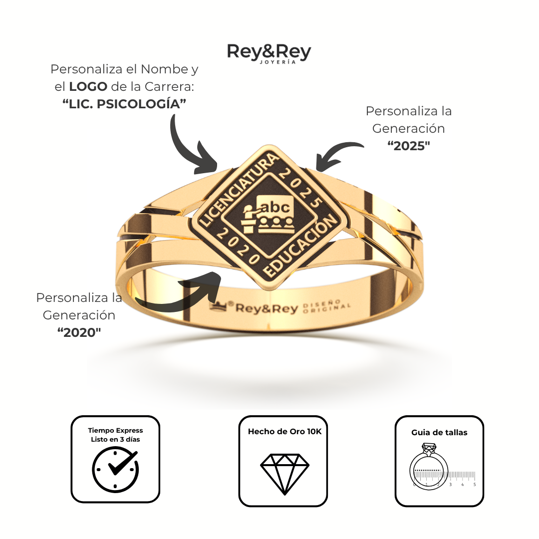 Anillo Graduacion Senda Oro