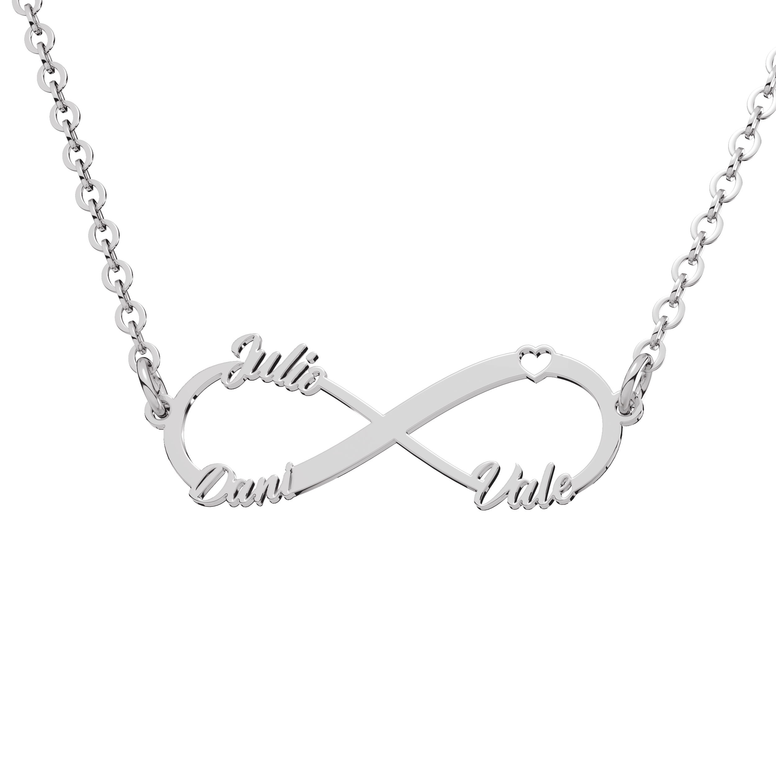 Collar Infinito 3 Nombres Personalizable Plata .925