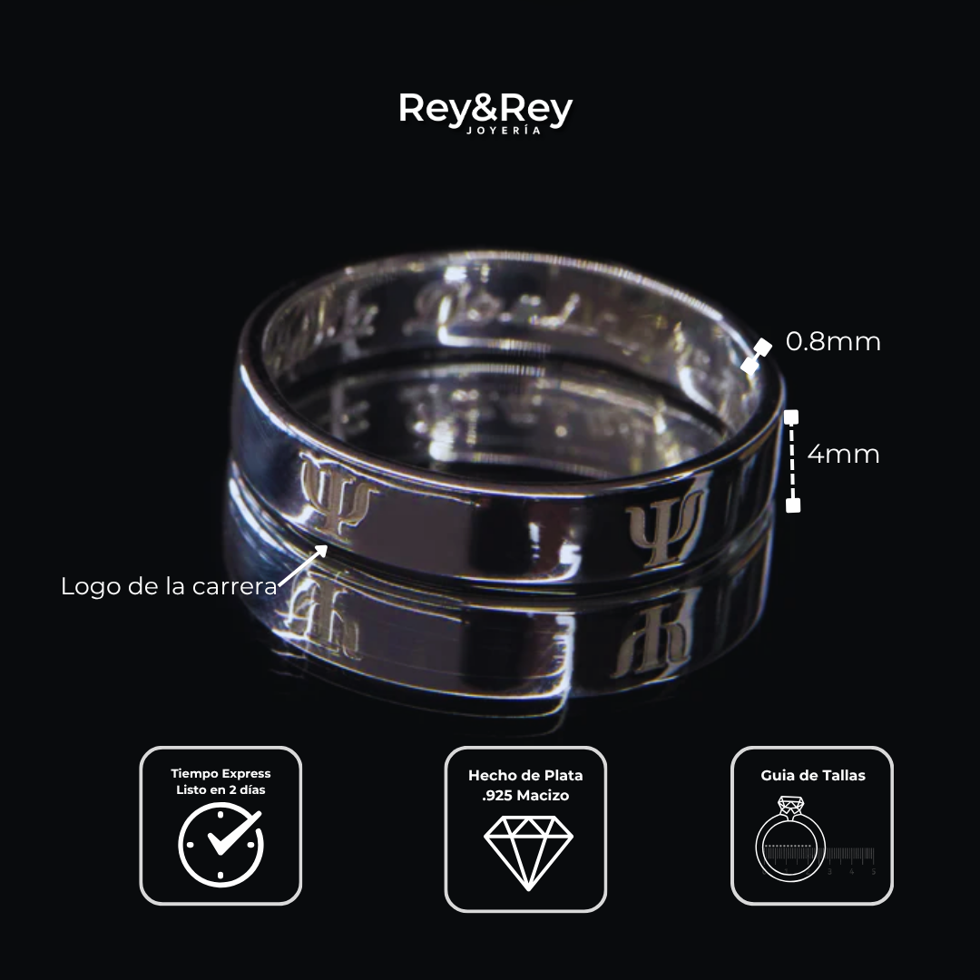 Anillo Graduación Ciclo Plata .925