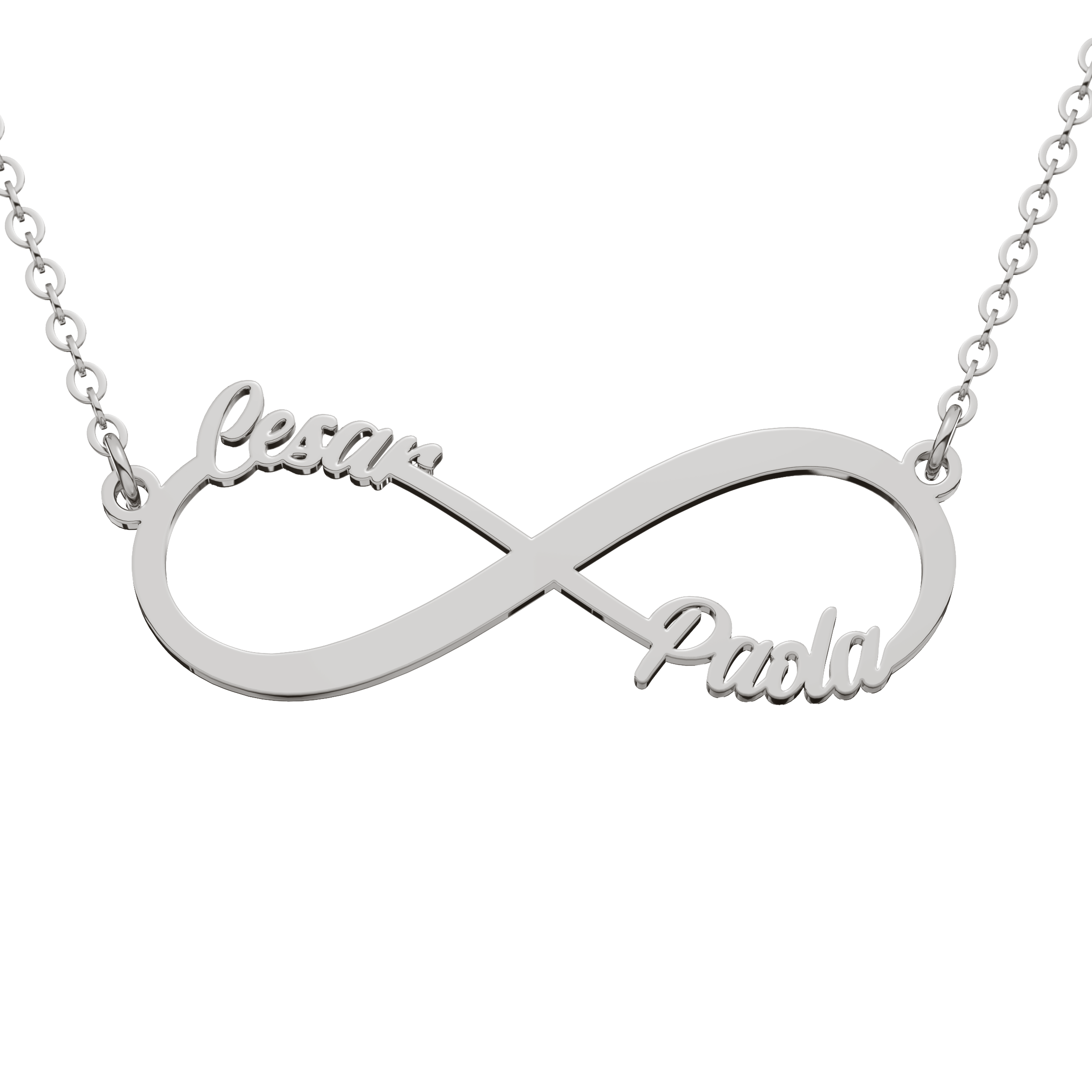 Collar Infinito Duos Personalizable Plata .925