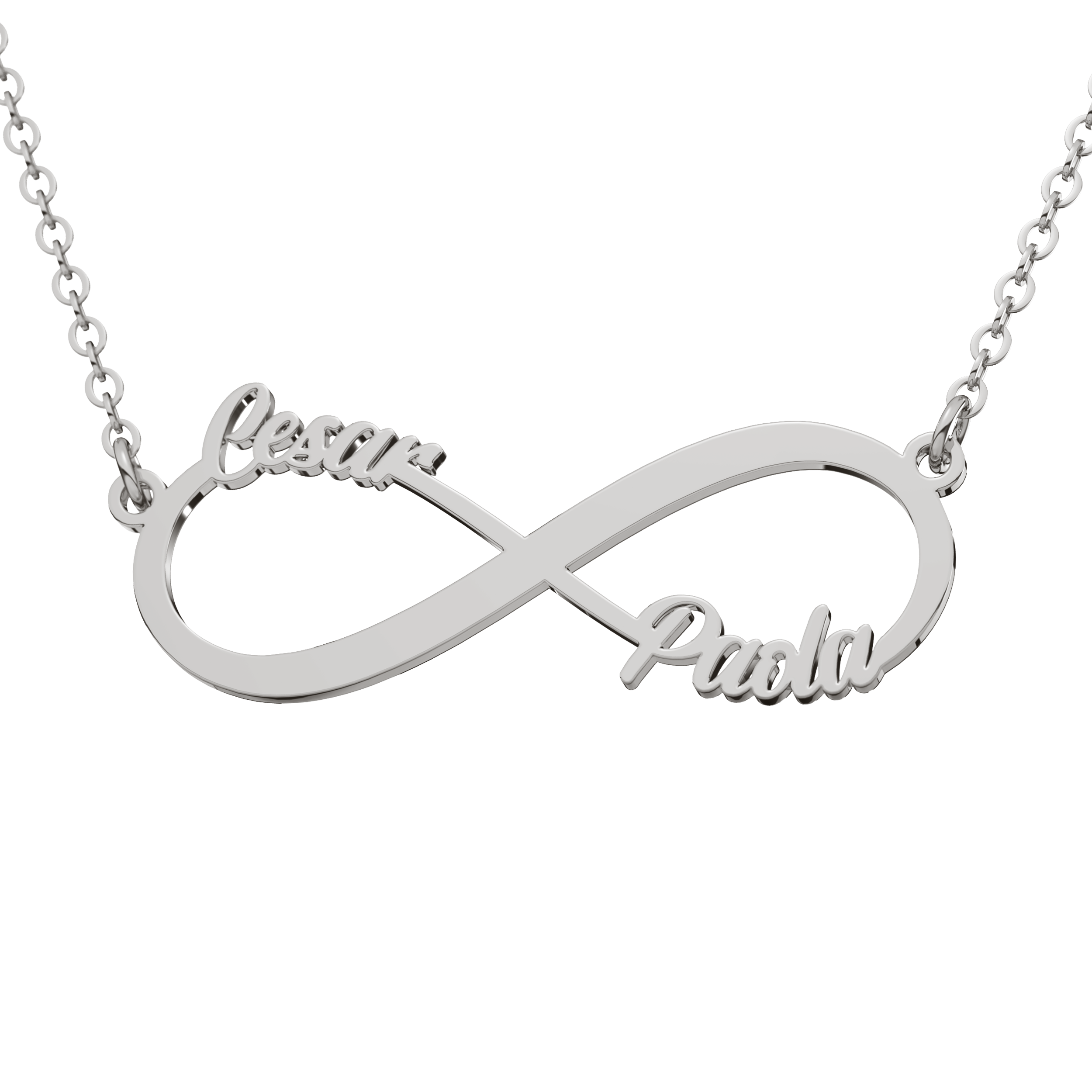 Collar Infinito Duos Personalizable Plata .925