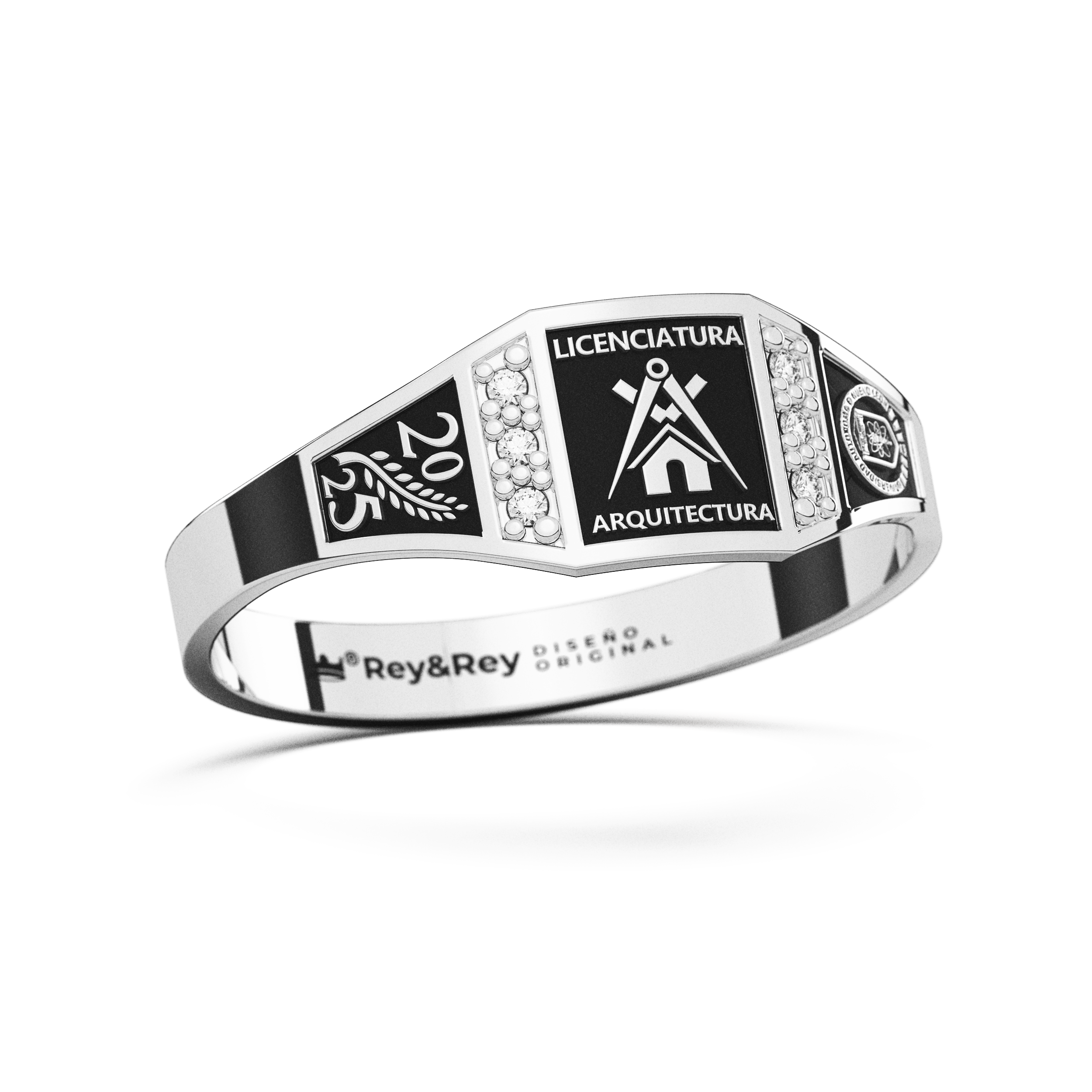Anillo Graduación Merito Plata