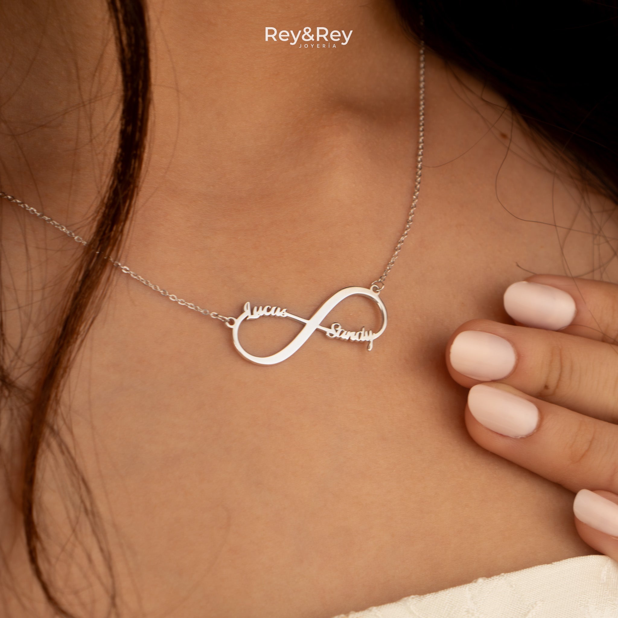 Collar Infinito Duos Personalizable Plata .925