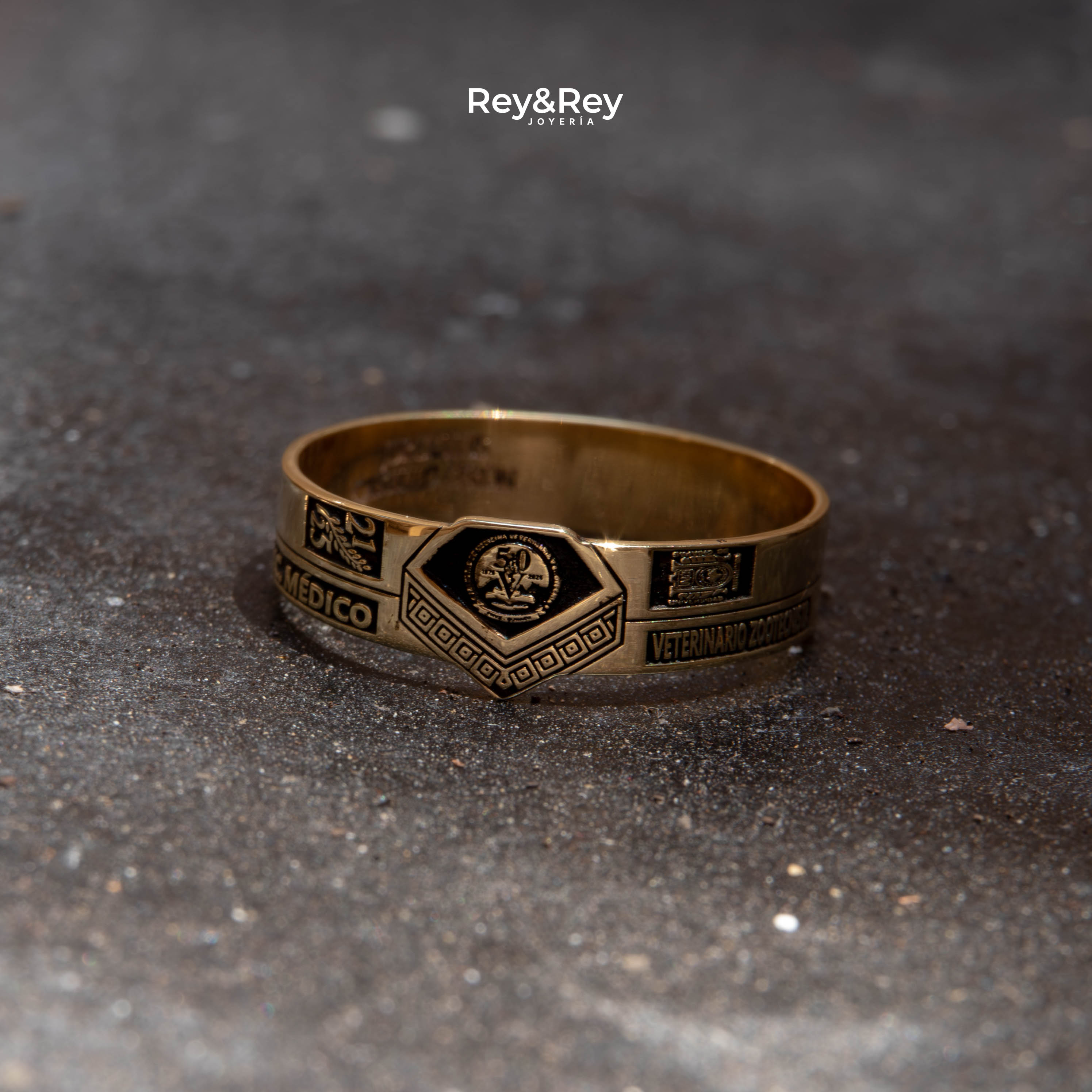 Anillo Graduación Alianza Grecas Oro 10k