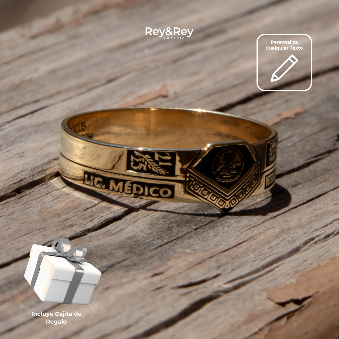 Anillo Graduación Alianza Grecas Oro 10k