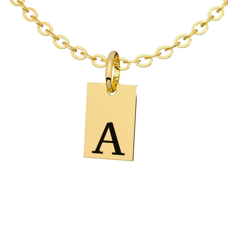 Collar Placa Inicial Personalizable Plata .925