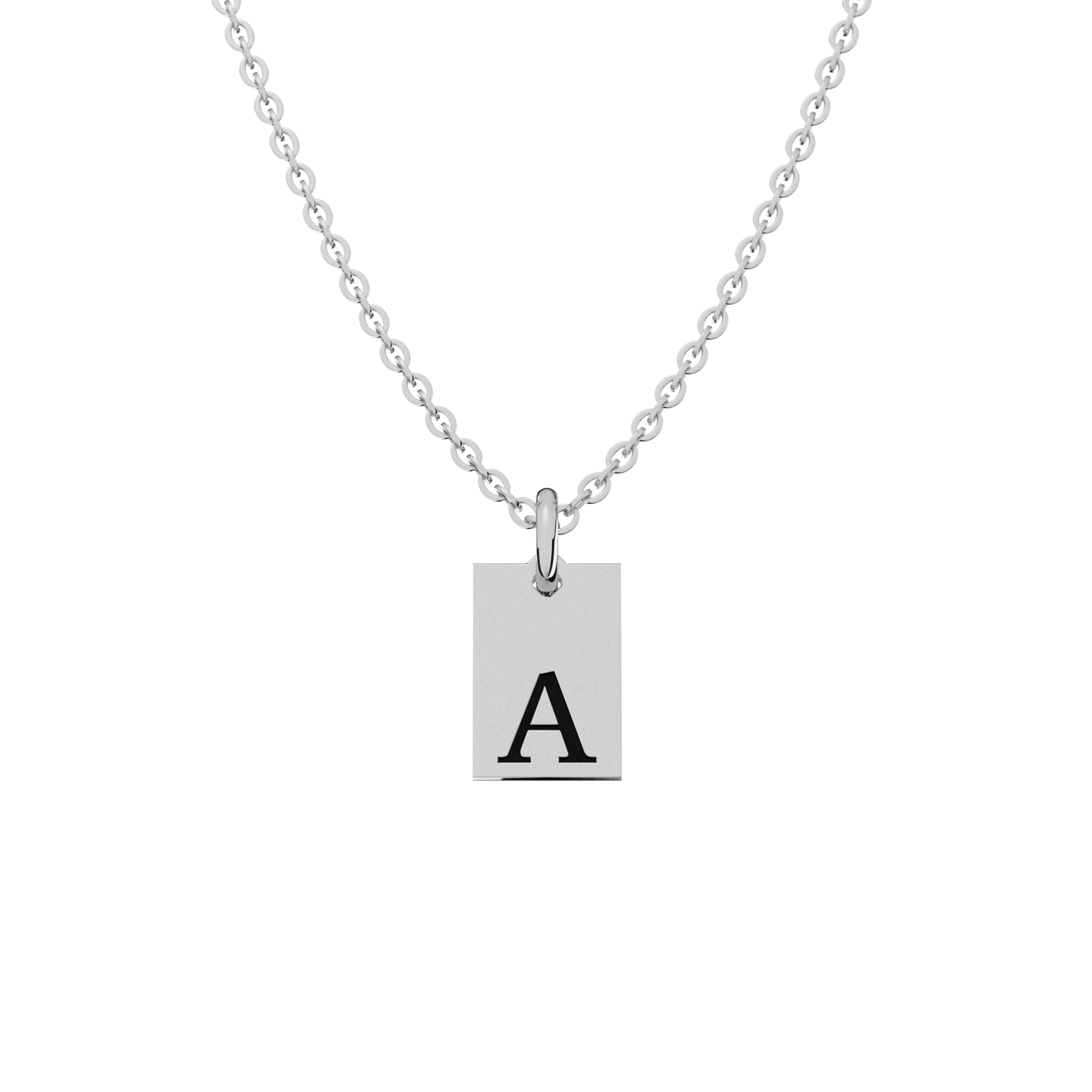Collar Placa Inicial Personalizable Plata .925