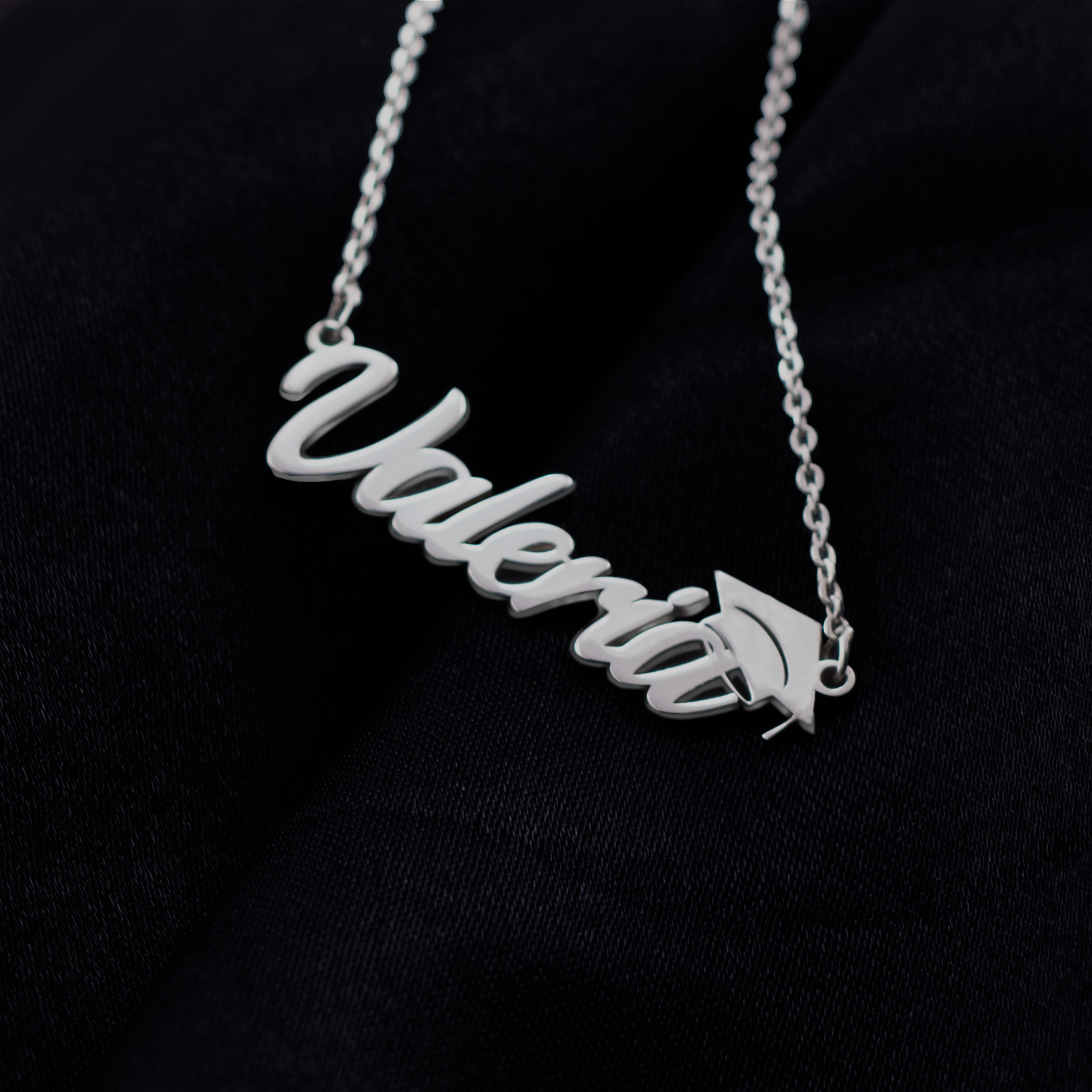 Collar Birrete Graduación Personalizable Plata .925
