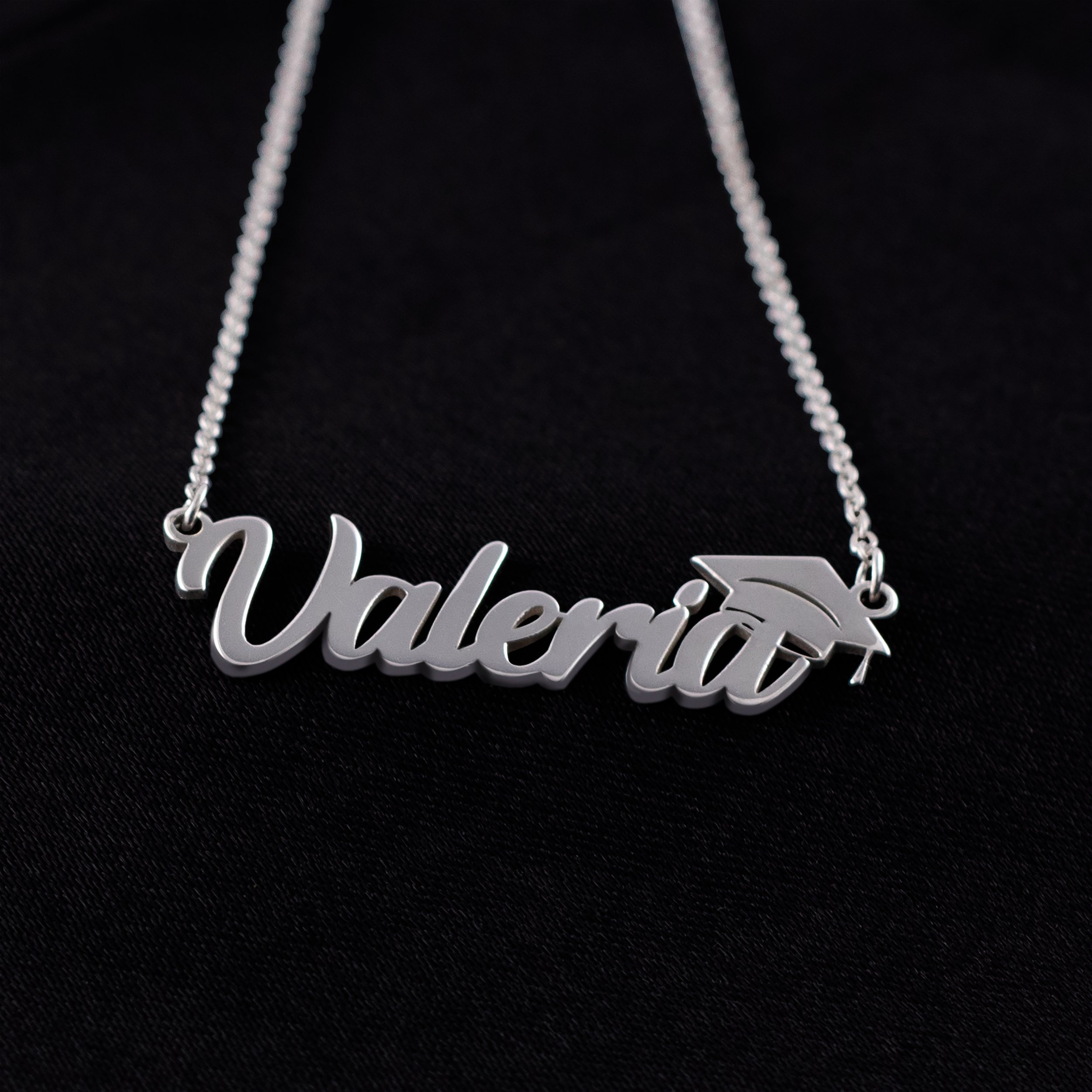 Collar Birrete Graduación Personalizable Plata .925