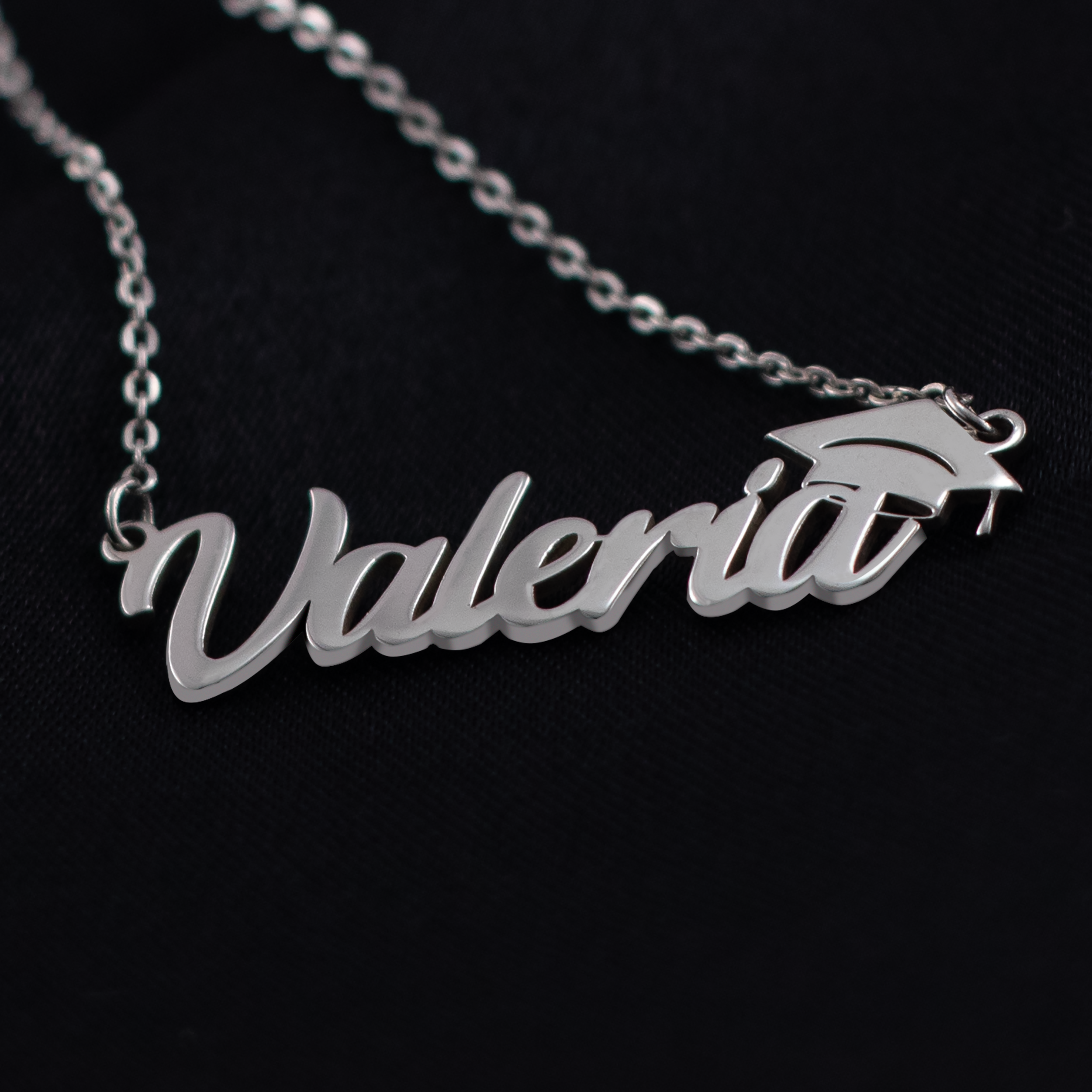 Collar Birrete Graduación Personalizable Plata .925