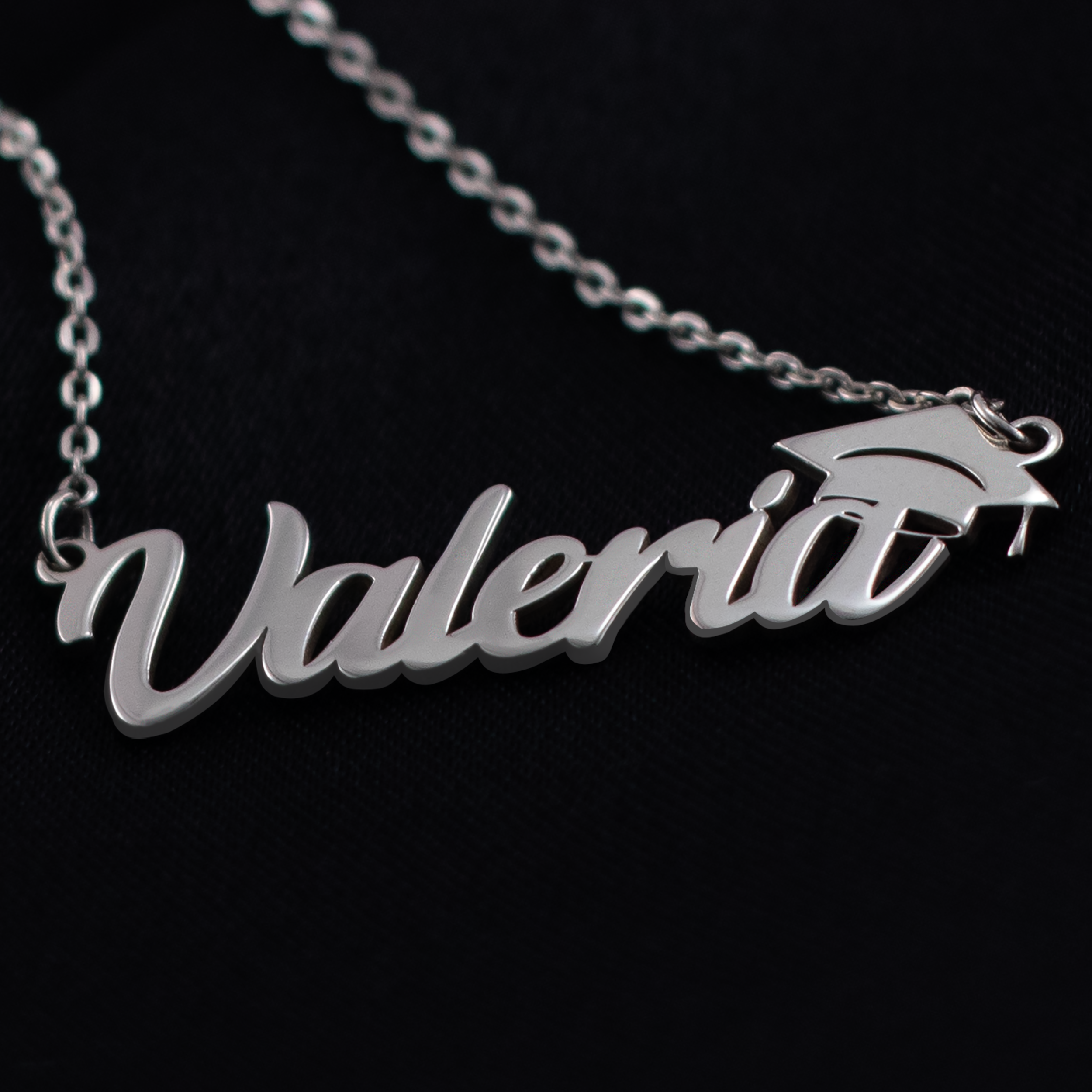 Collar Birrete Graduación Personalizable Plata .925