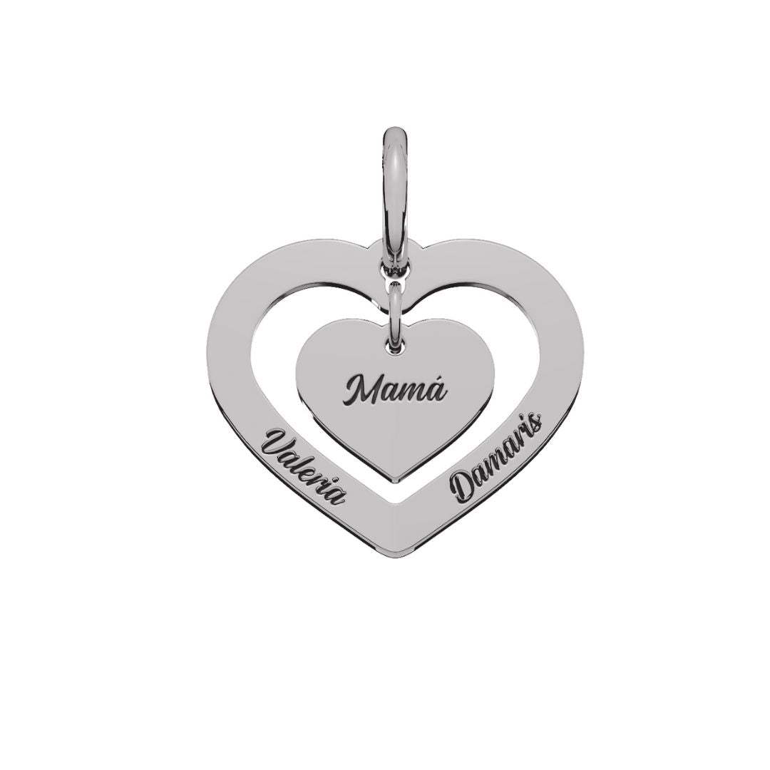 Dije Loop Mamá Personalizable Plata.925