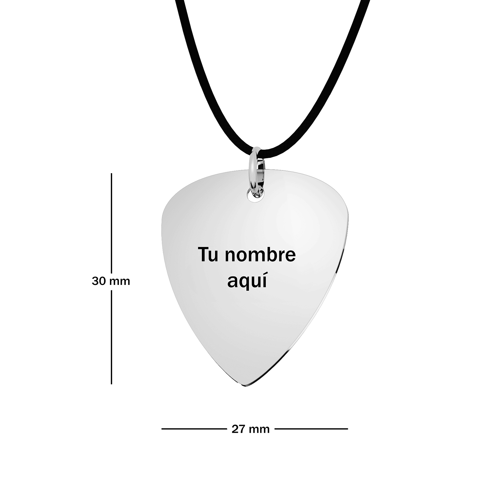 Dije Púa Plumilla Personalizable Plata .925