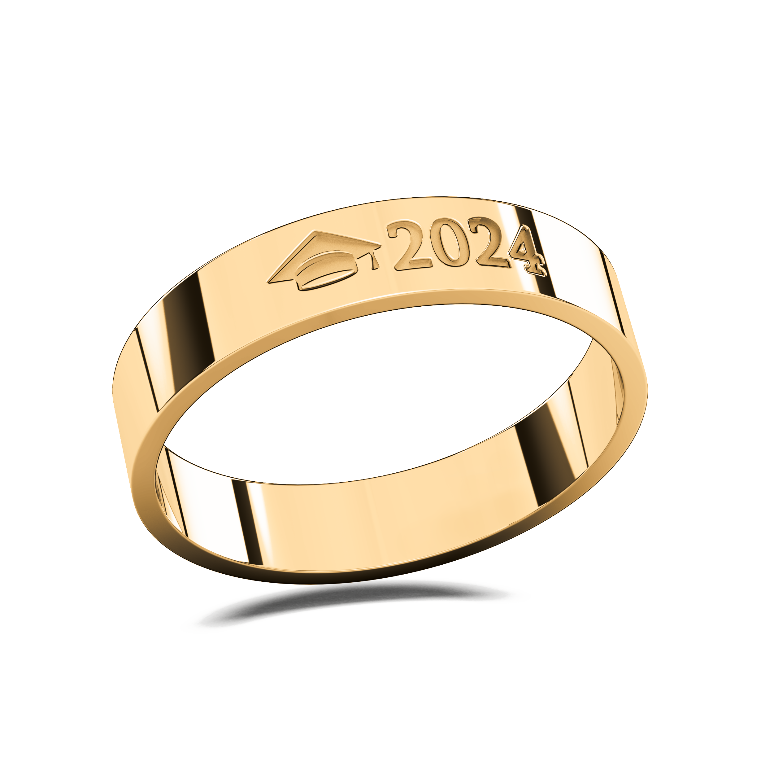 Anillo Graduación Flat S Birrete Name Plata