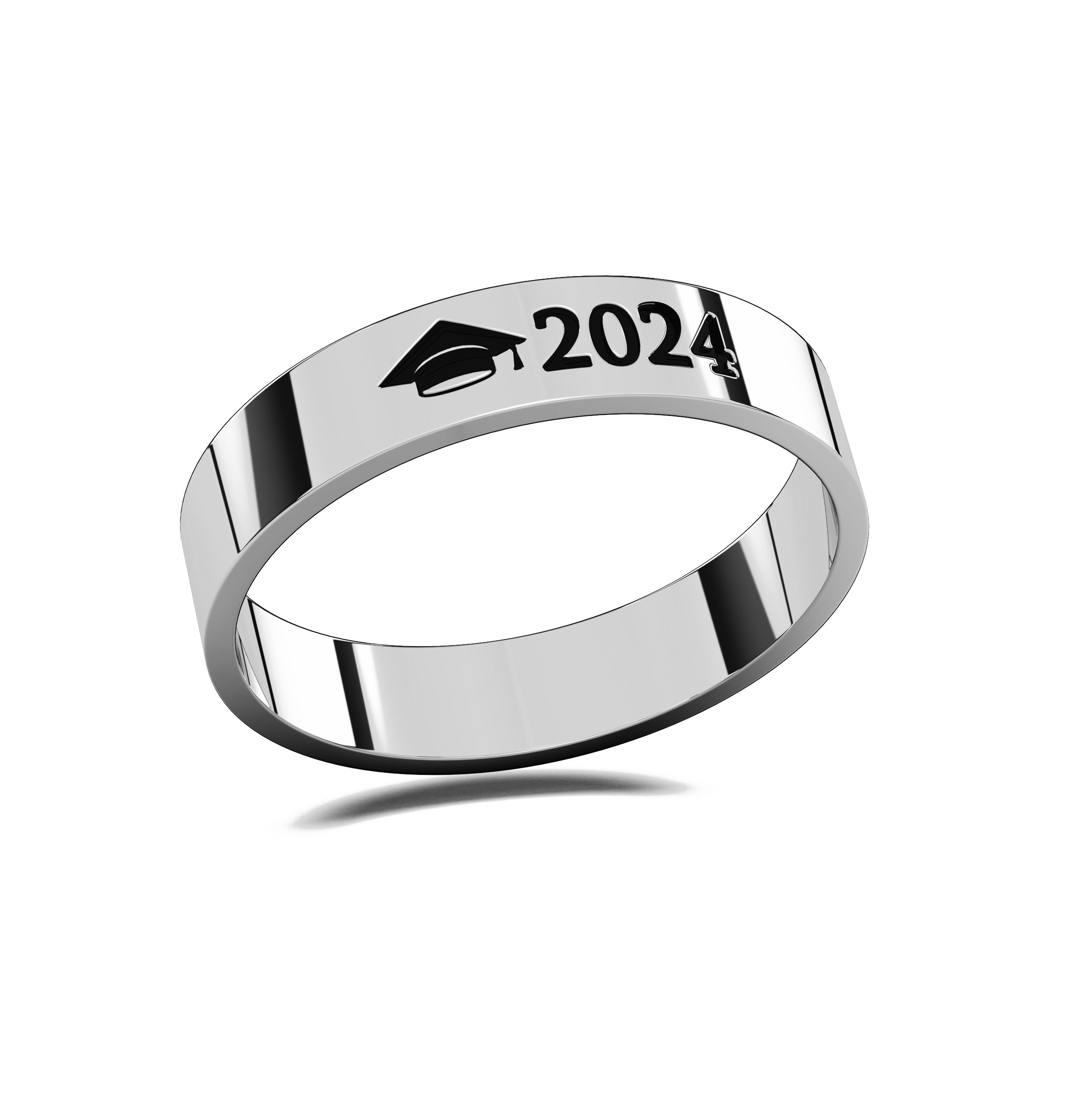 Anillo Graduación Flat S Birrete Name Plata