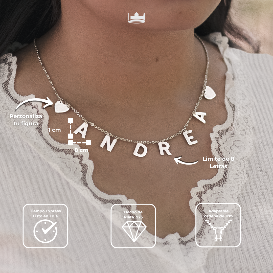 Cadena Letras Personalizable Plata .925
