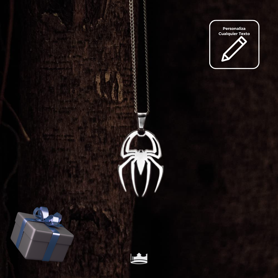 Collar Dije Grande Spiderman Plata .925