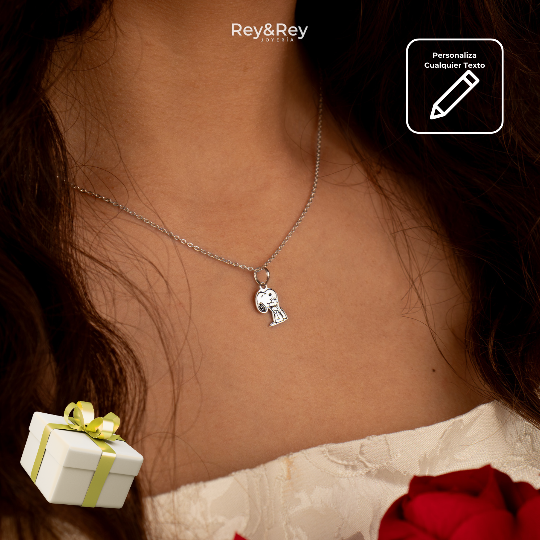Collar Snoopy Sentado Mini Plata .925