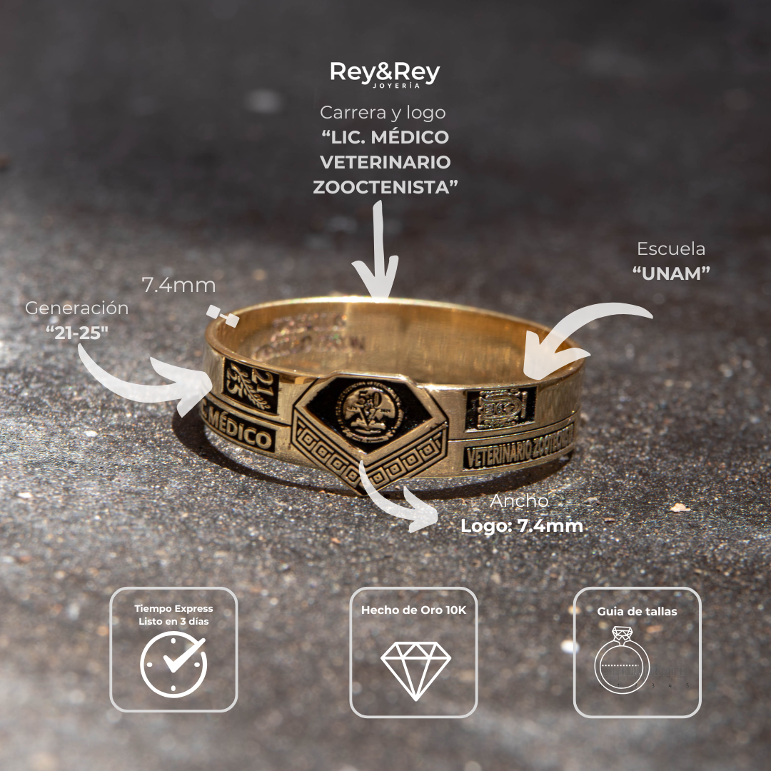 Anillo Graduación Alianza Grecas Oro 10k