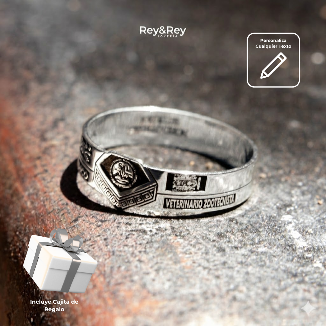 Anillo Graduación Alianza Grecas Plata