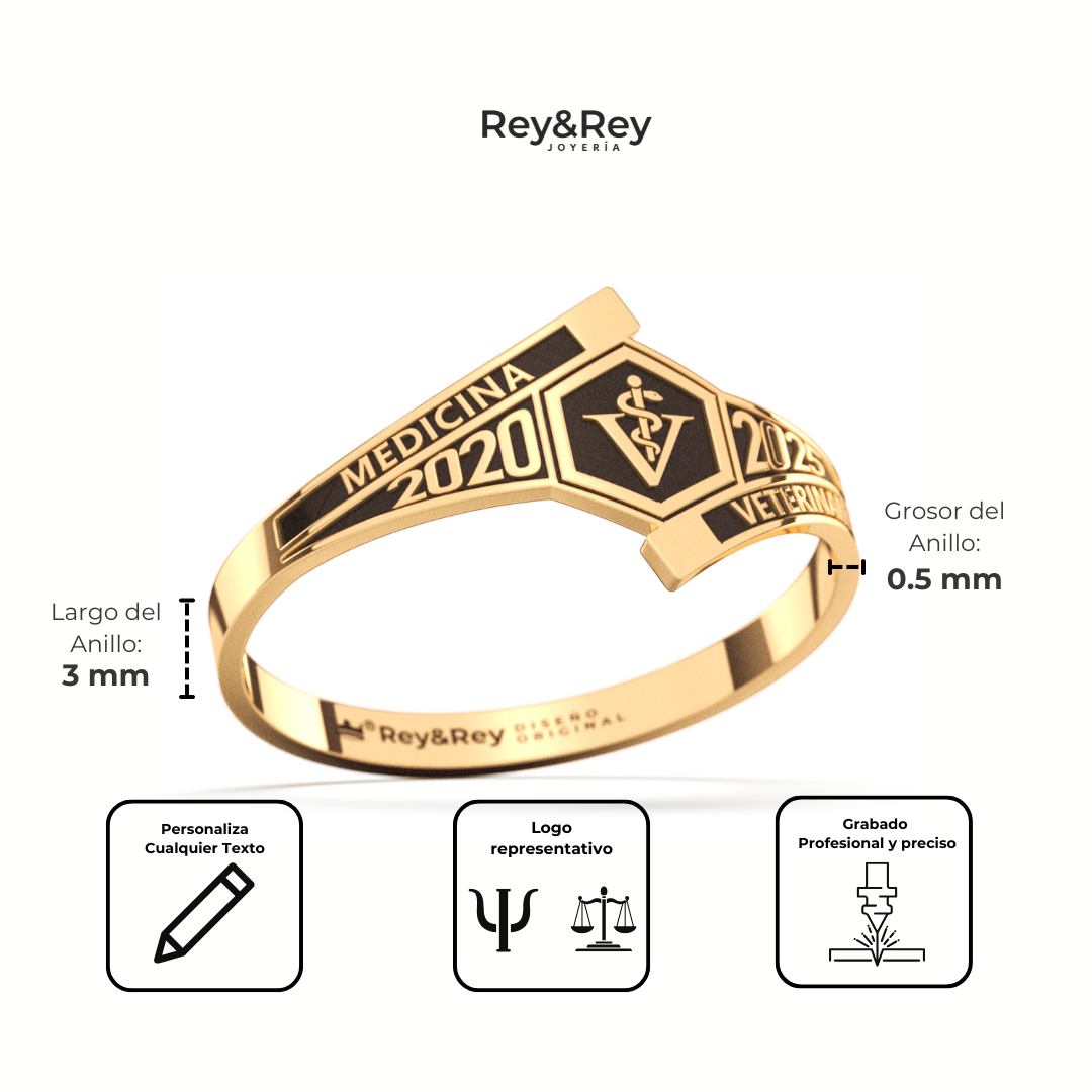 Anillo Graduacion Trayecto Oro