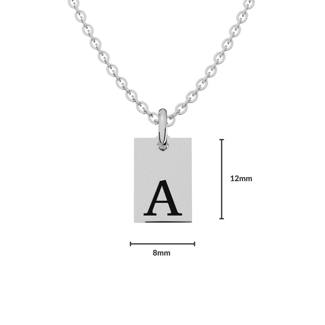 Collar Placa Inicial Personalizable Plata .925