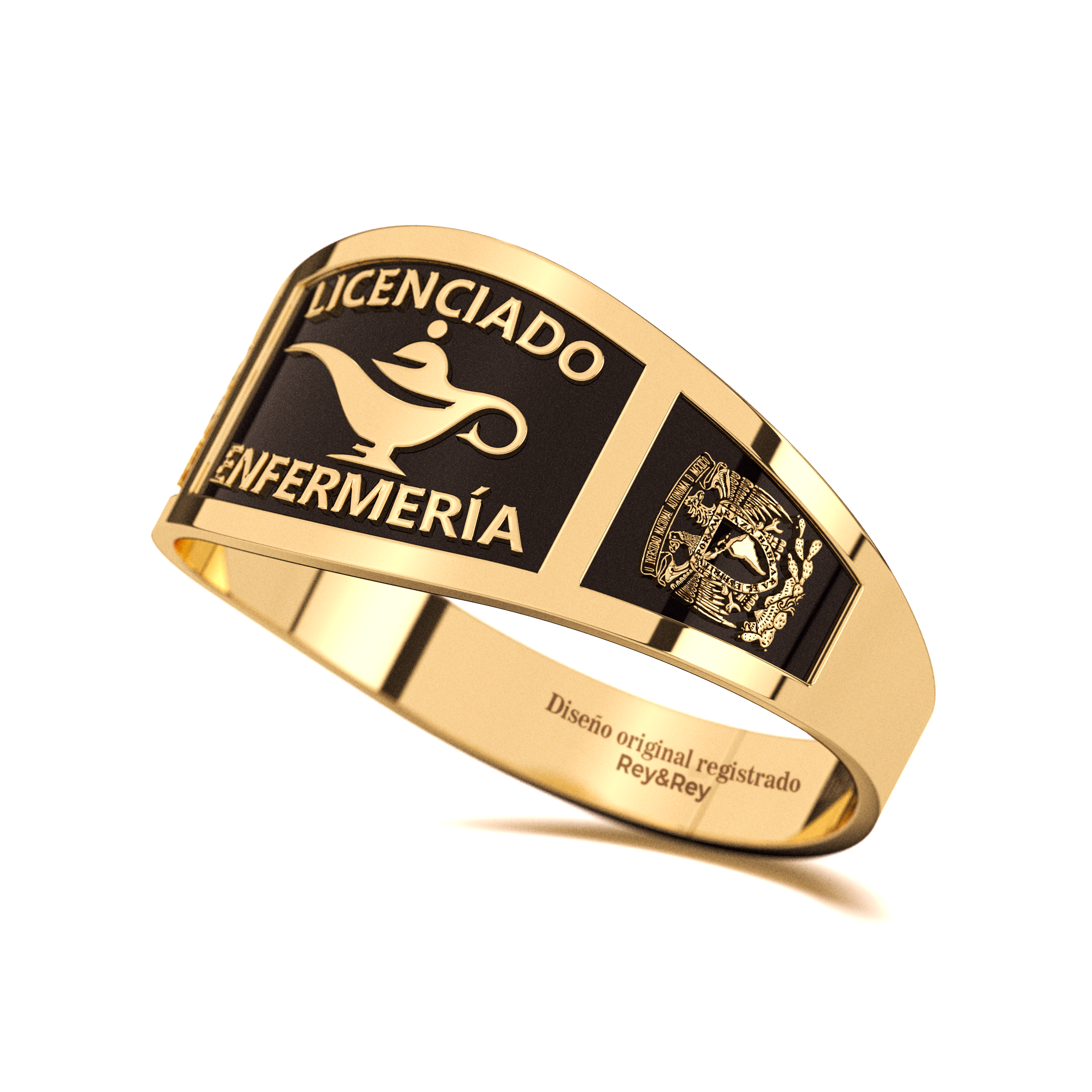 Anillo Belt Graduación Logos Licenciatura en Plata