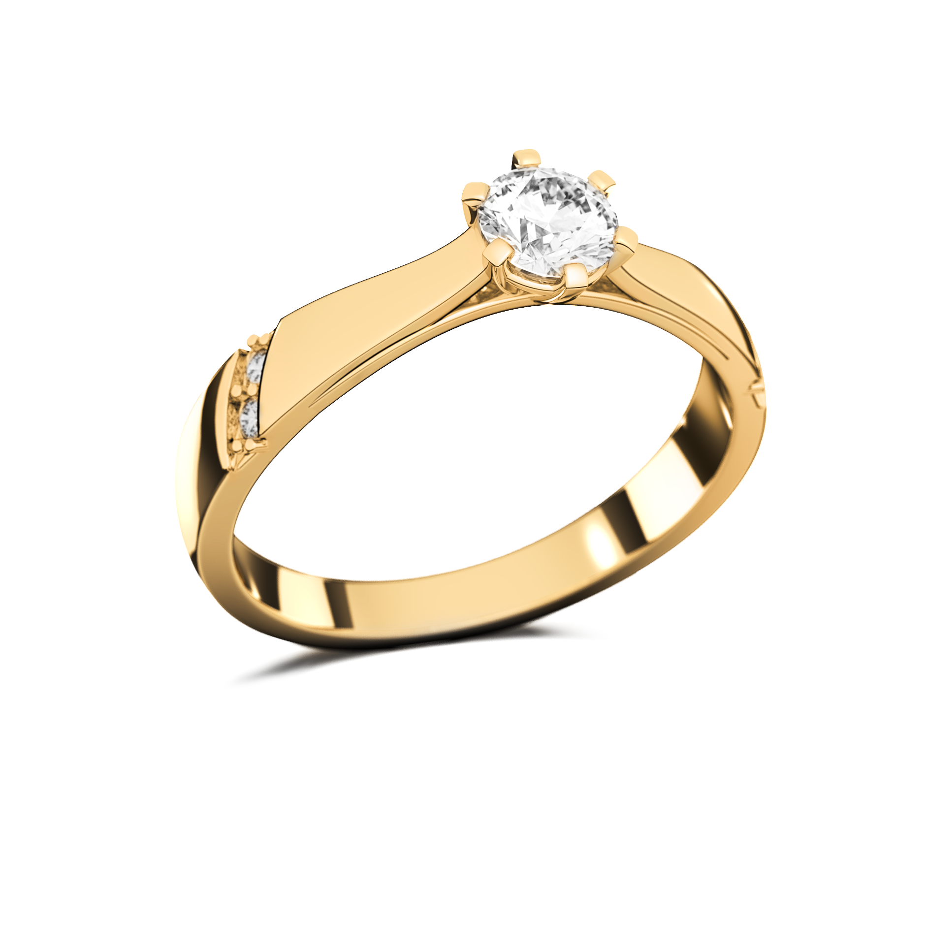 Anillo de Compromiso Clasico de Oro 10k
