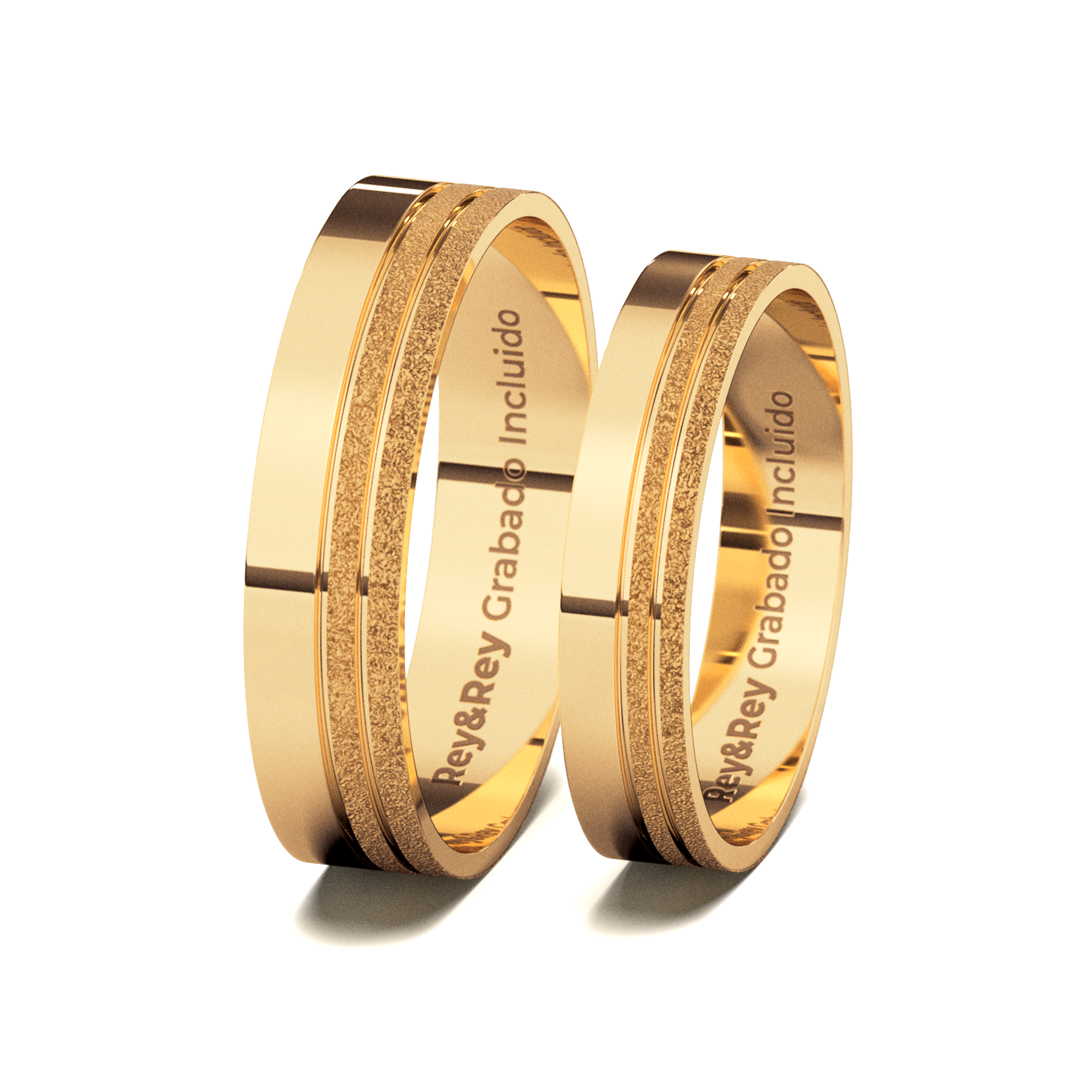 Anillos Matrimoniales Craquel LAT de Oro 10k