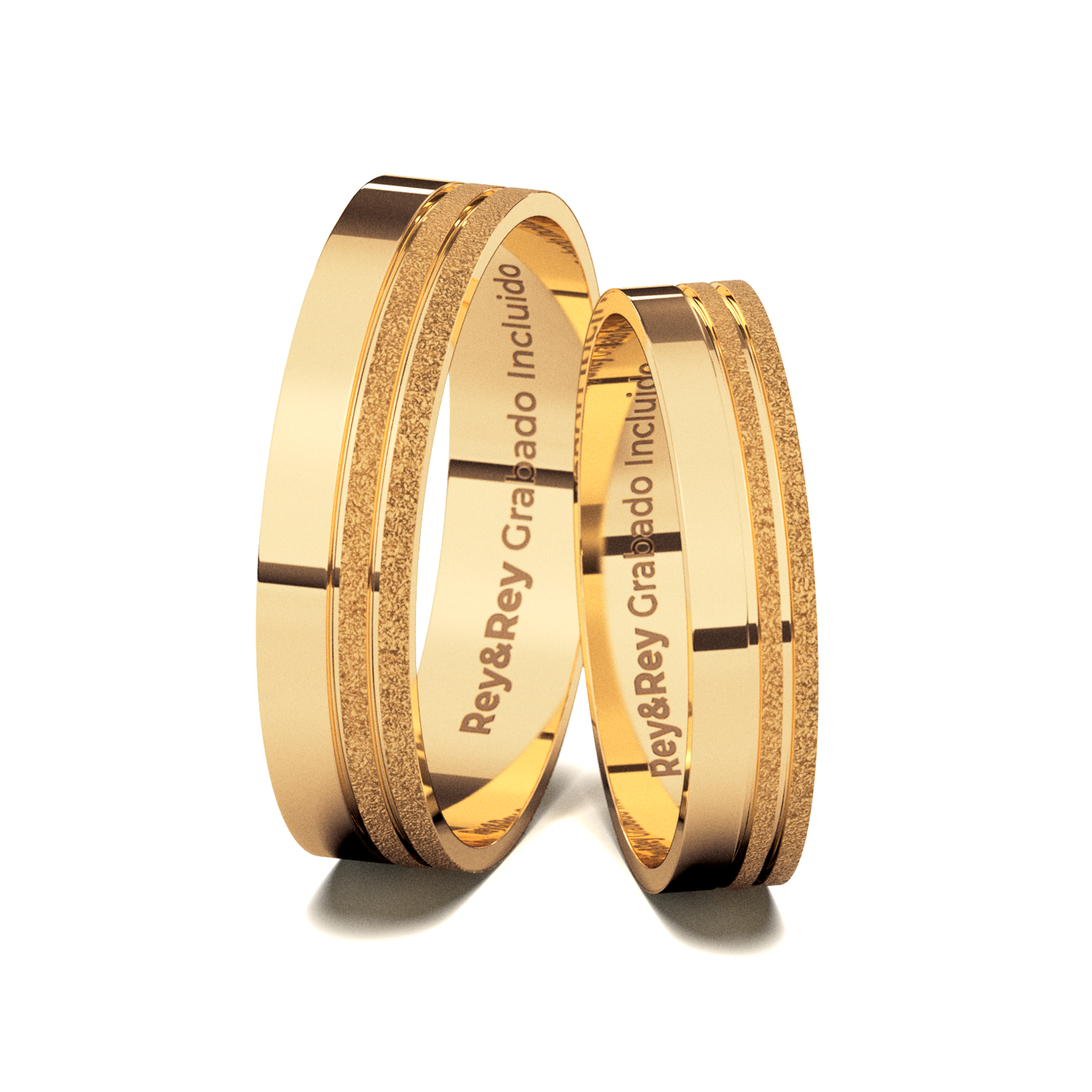 Anillos Matrimoniales Craquel LAT de Oro 10k