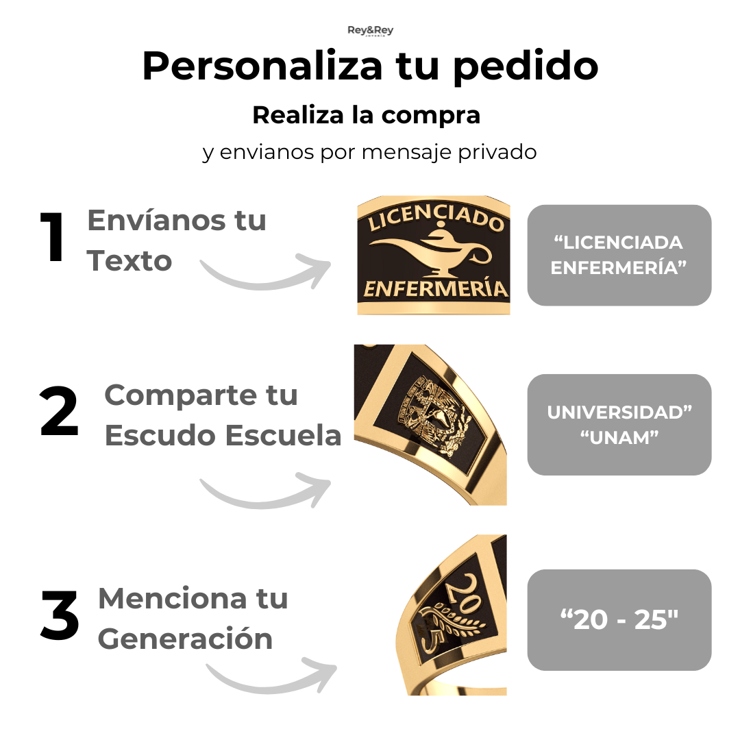 Anillo Graduación Round Oro 10k