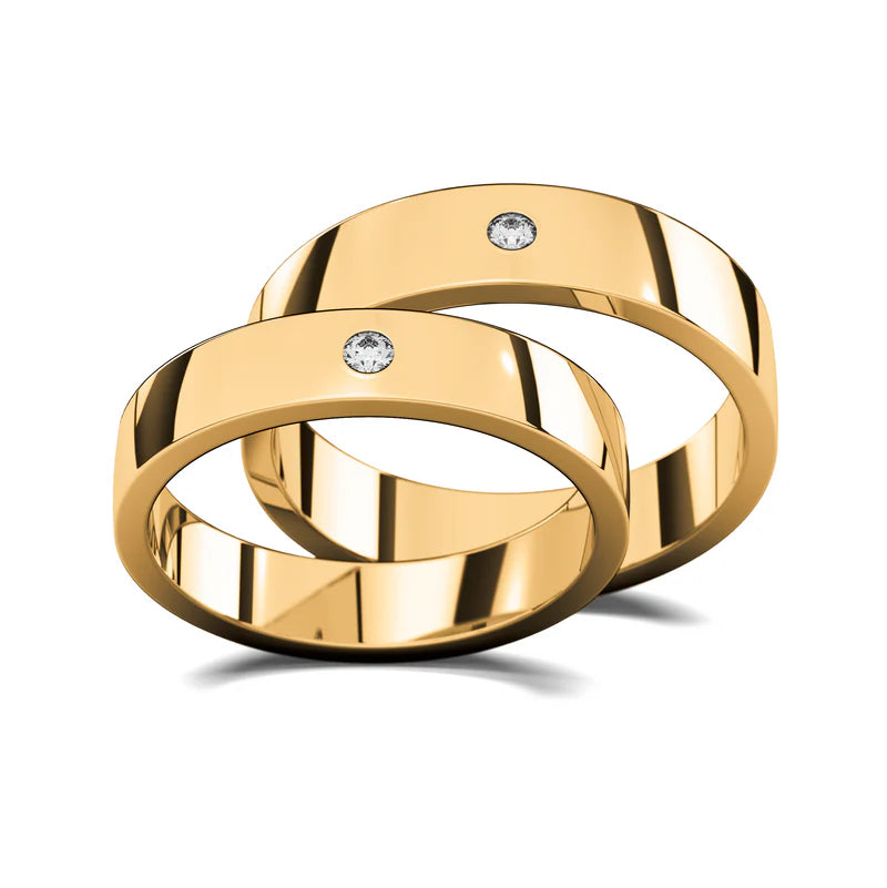 Anillos Matrimoniales Par Flat X de Plata .925