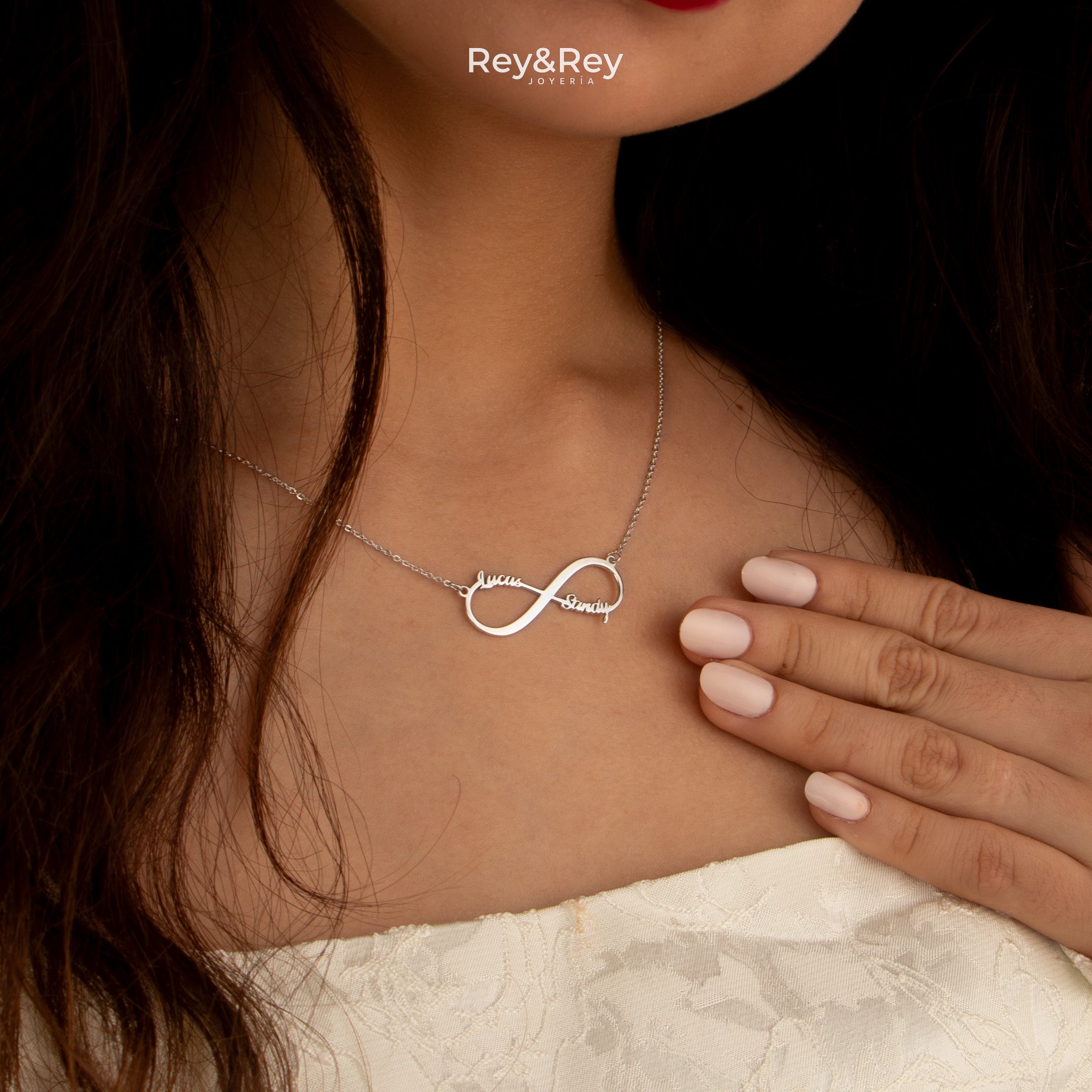 Collar Infinito Duos Personalizable Plata .925