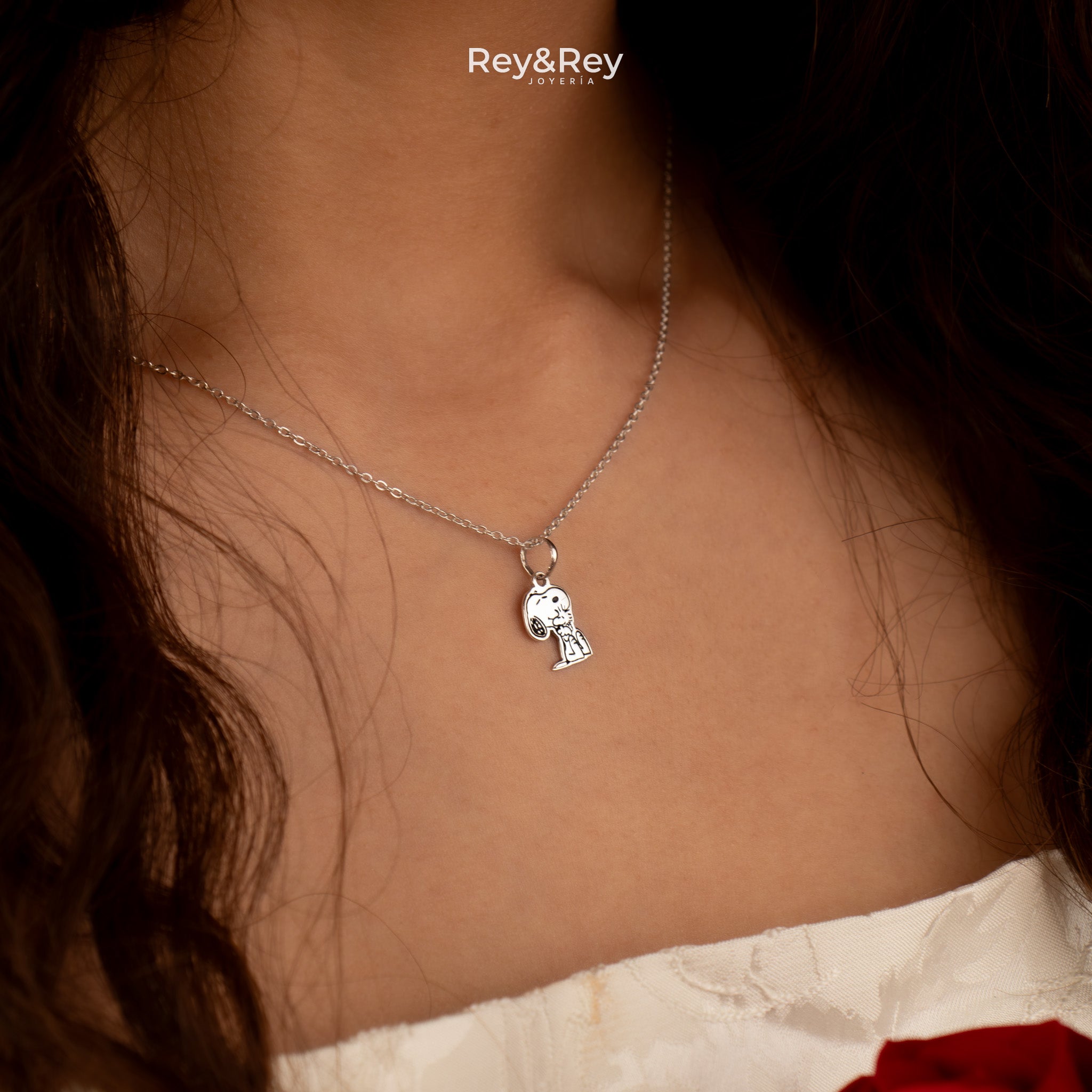 Collar Snoopy Sentado Mini Plata .925