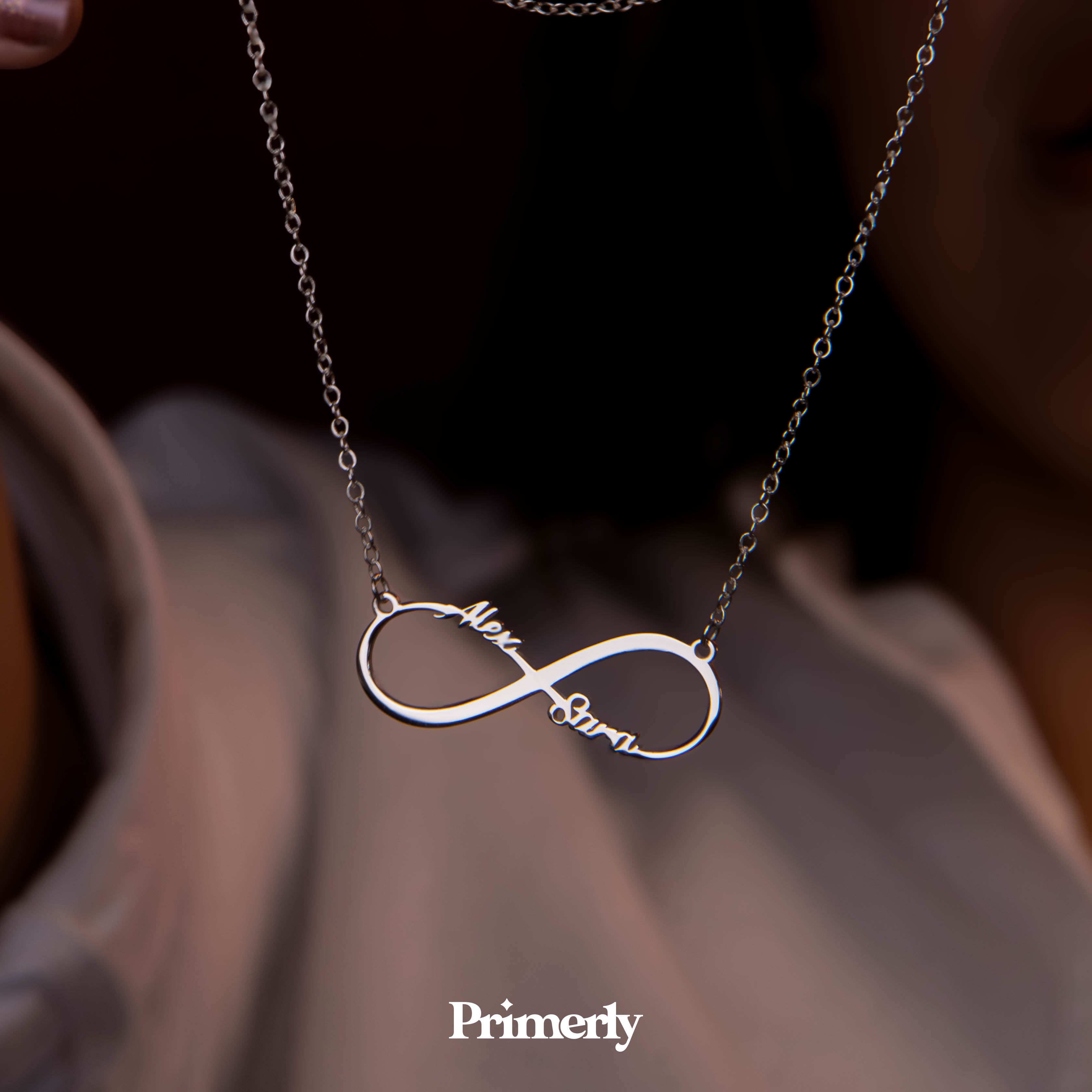 Collar Infinito Duos Personalizable Plata .925