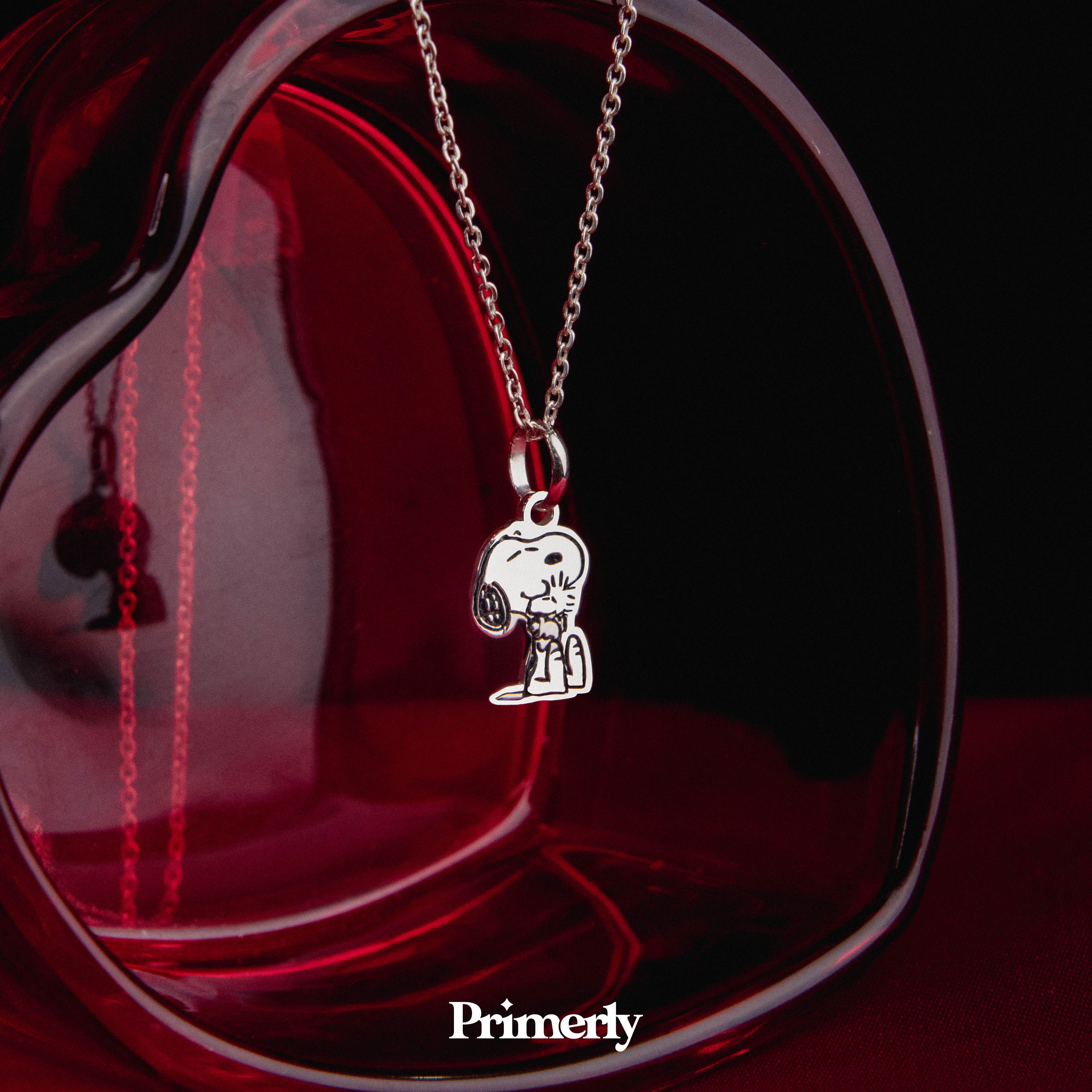 Collar Snoopy Sentado Mini Plata .925