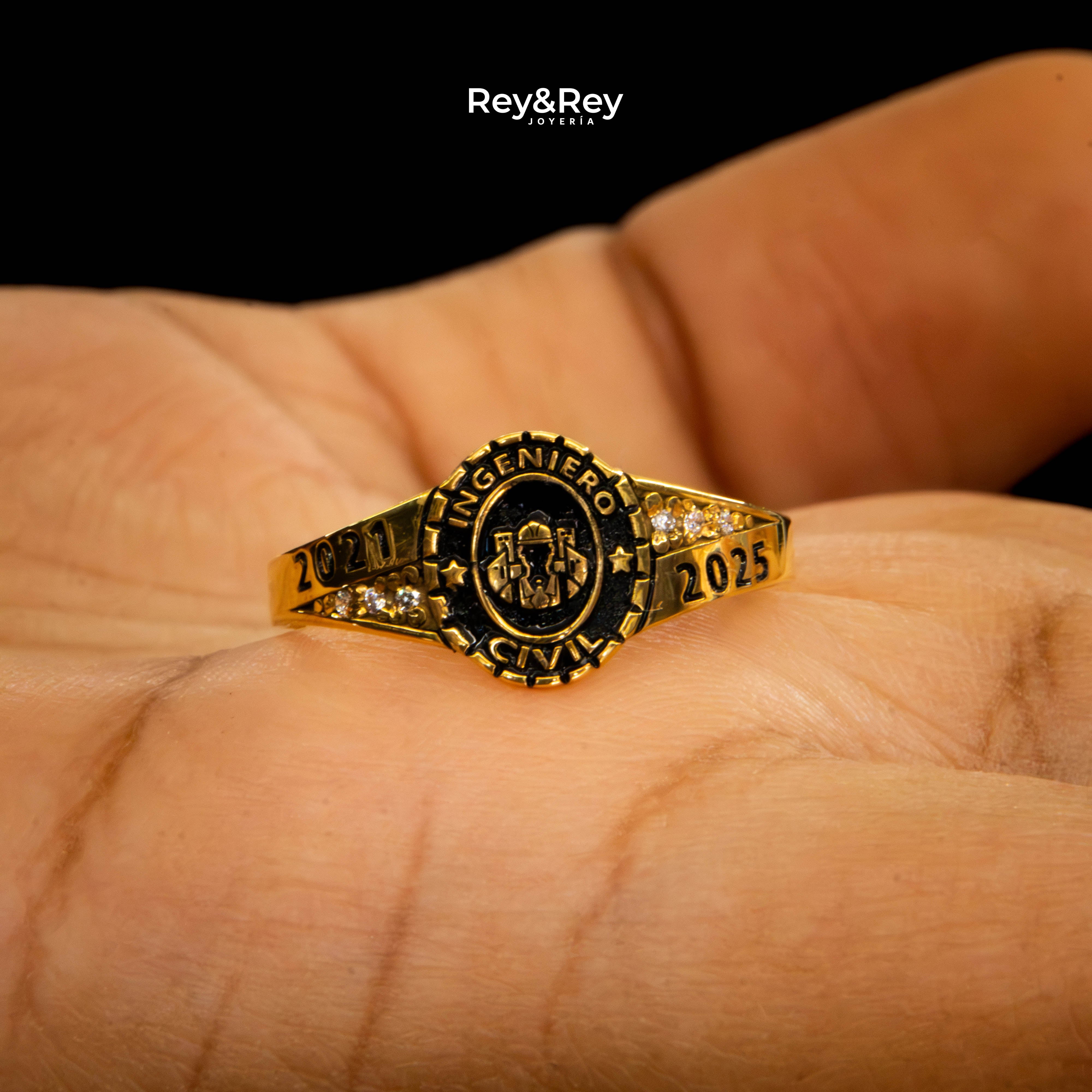 Anillo Graduacion Continente Oro