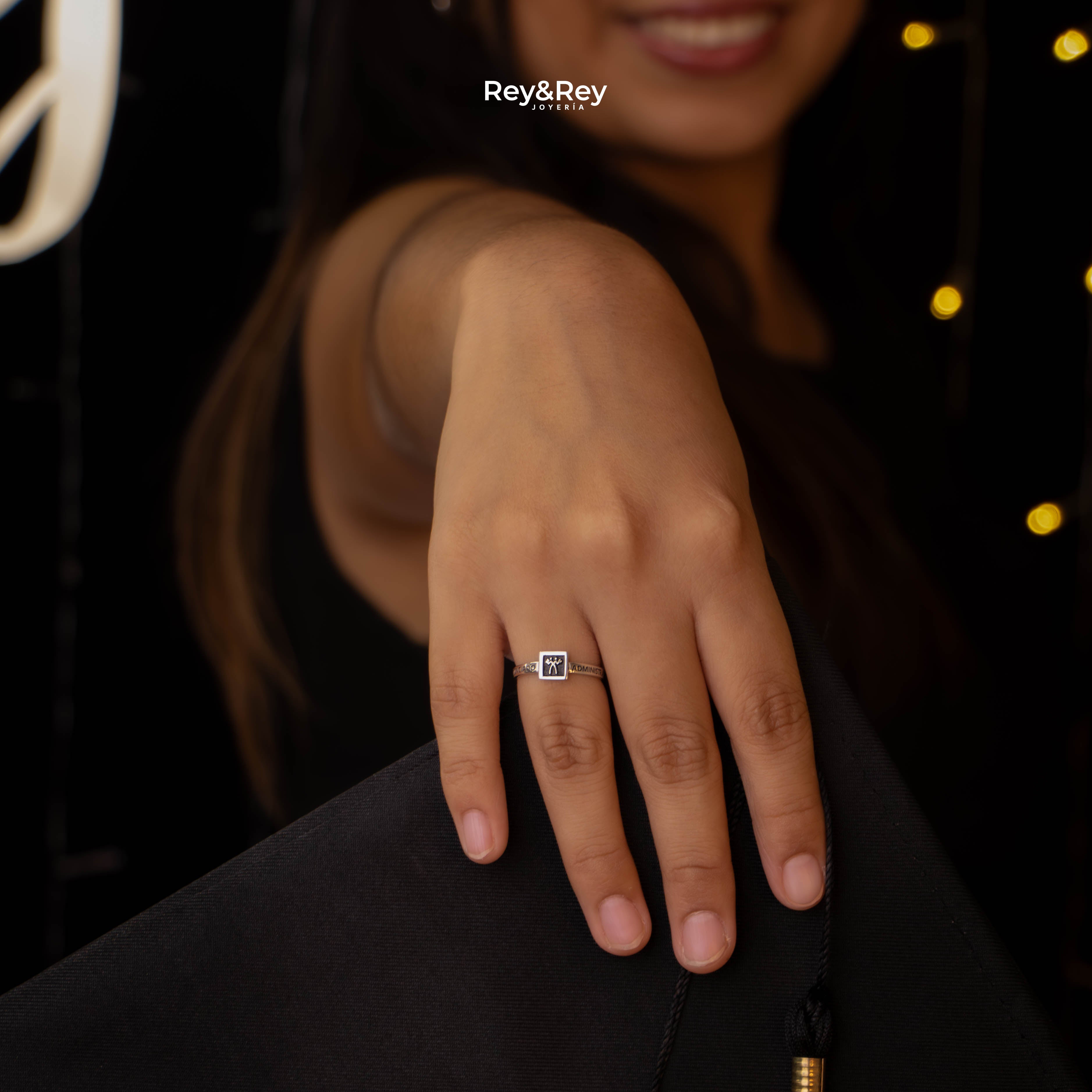 Anillo Graduación Square Plata
