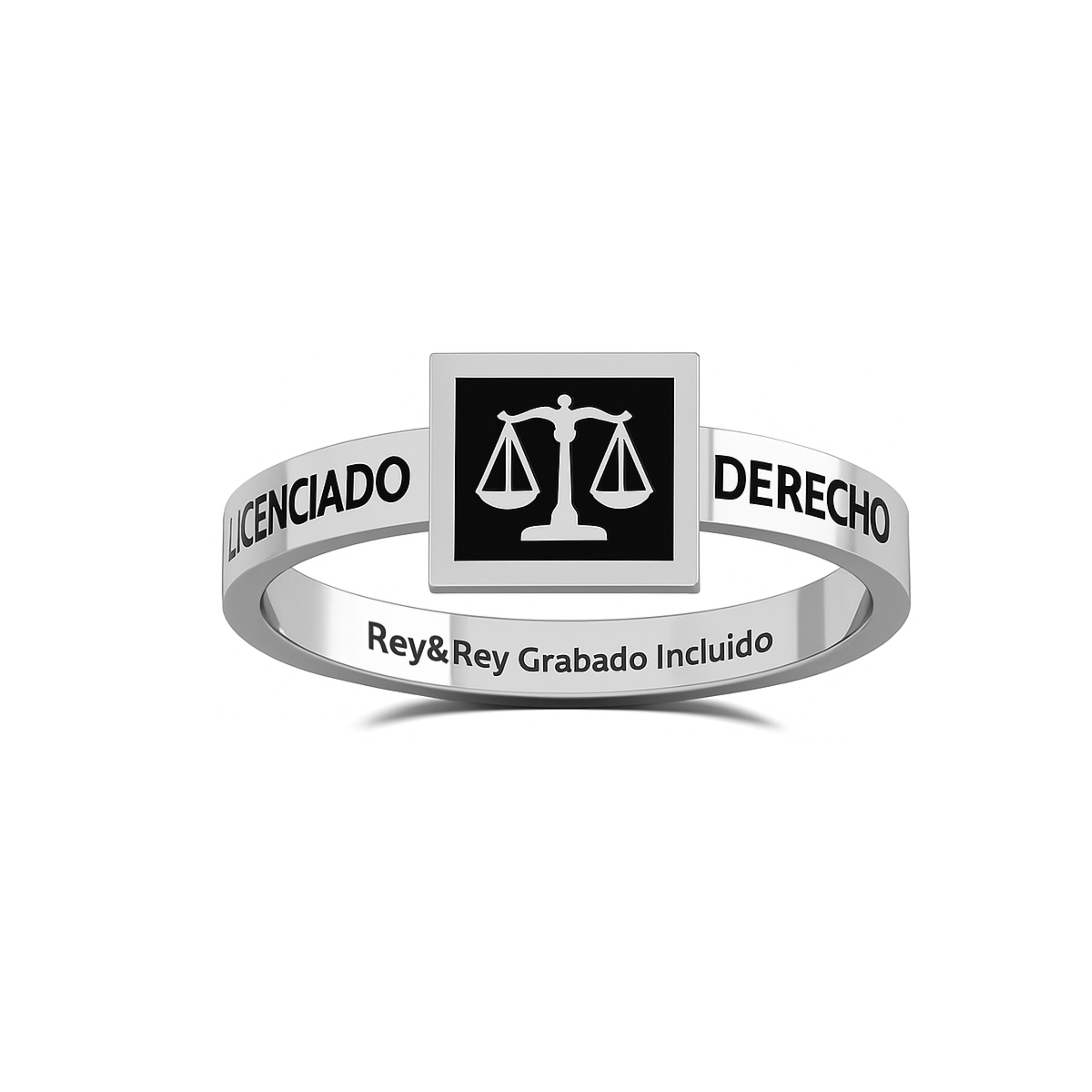 Anillo Graduación Square Plata