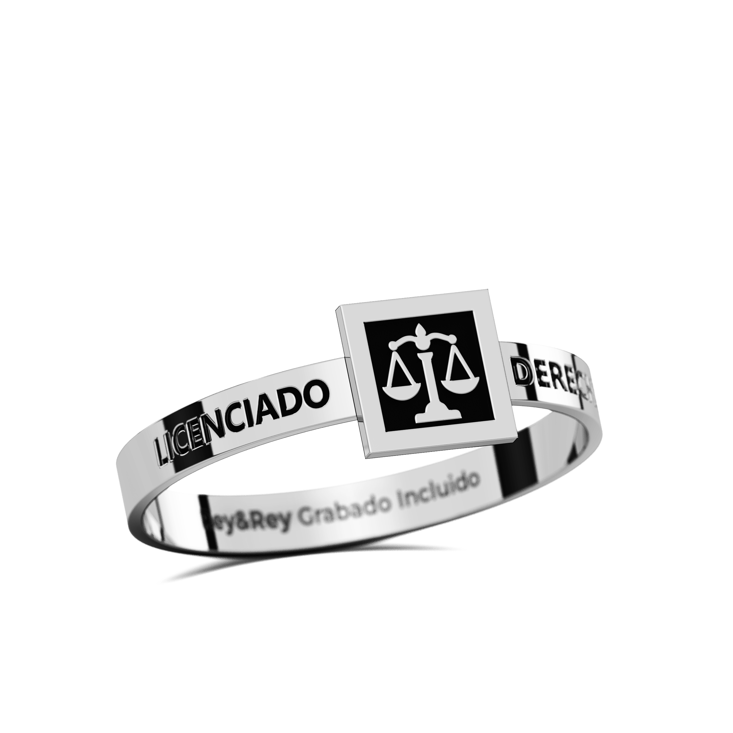 Anillo Graduación Square Plata