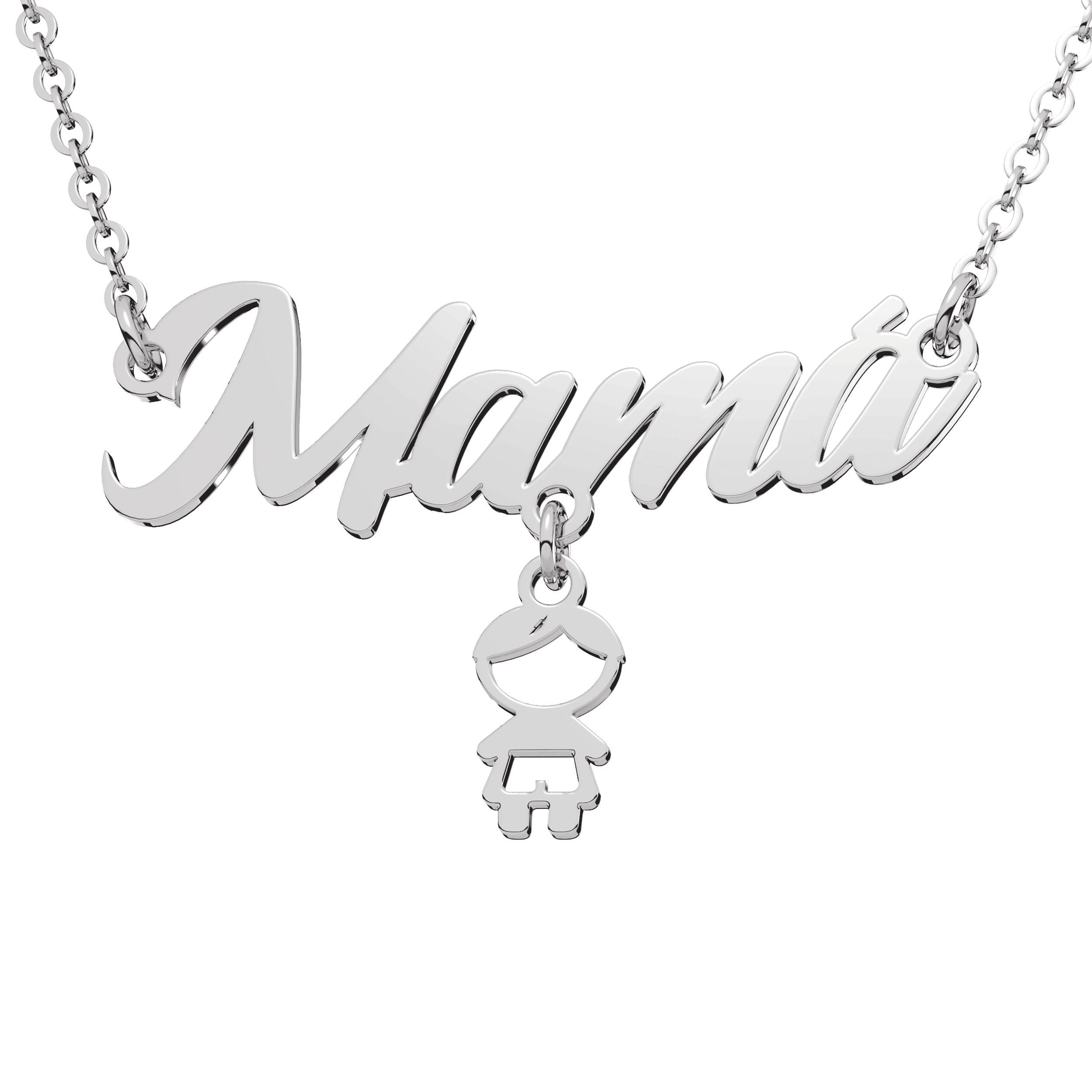 Collar Mama Niños Personalizable Plata .925