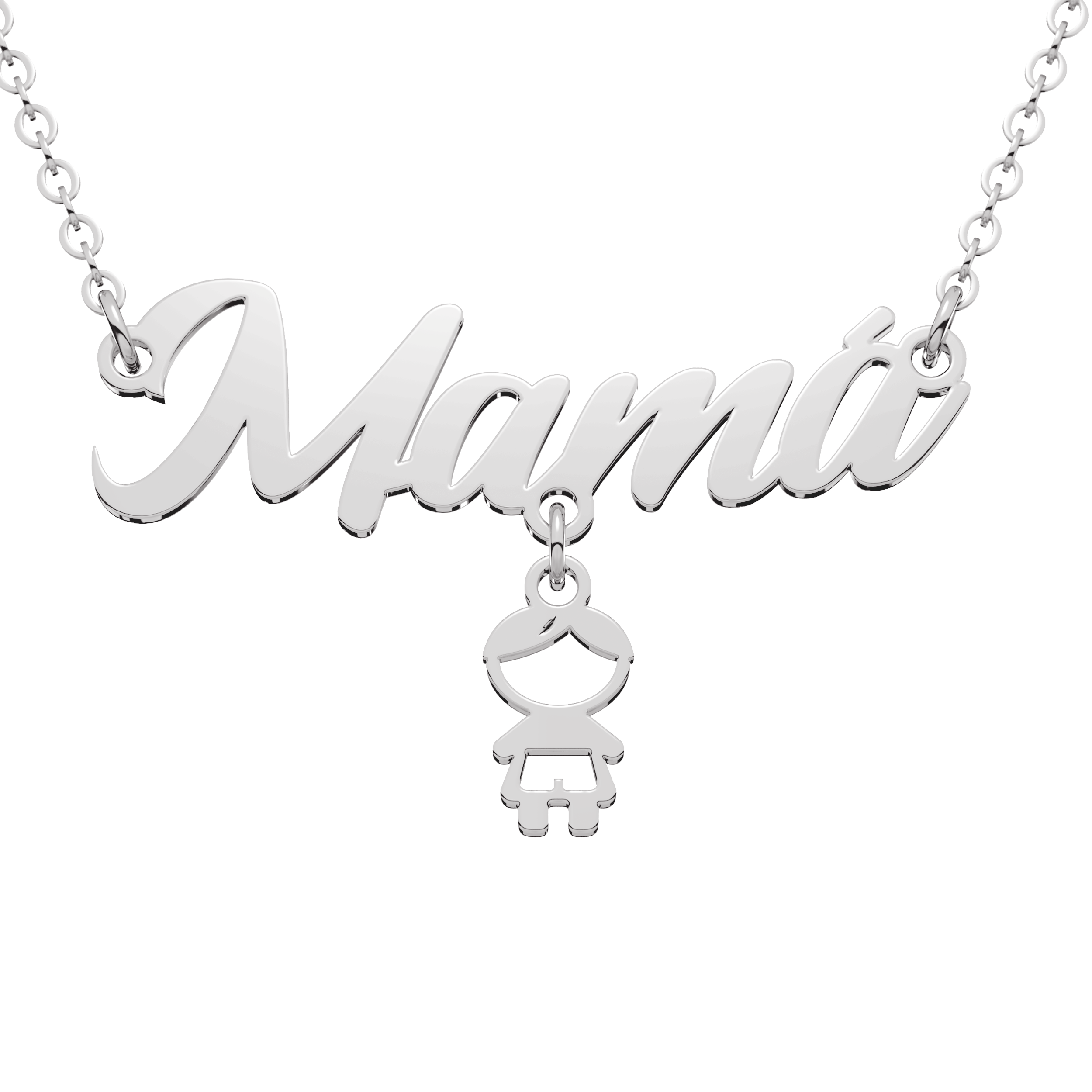 Collar Mama Niños Personalizable Plata .925