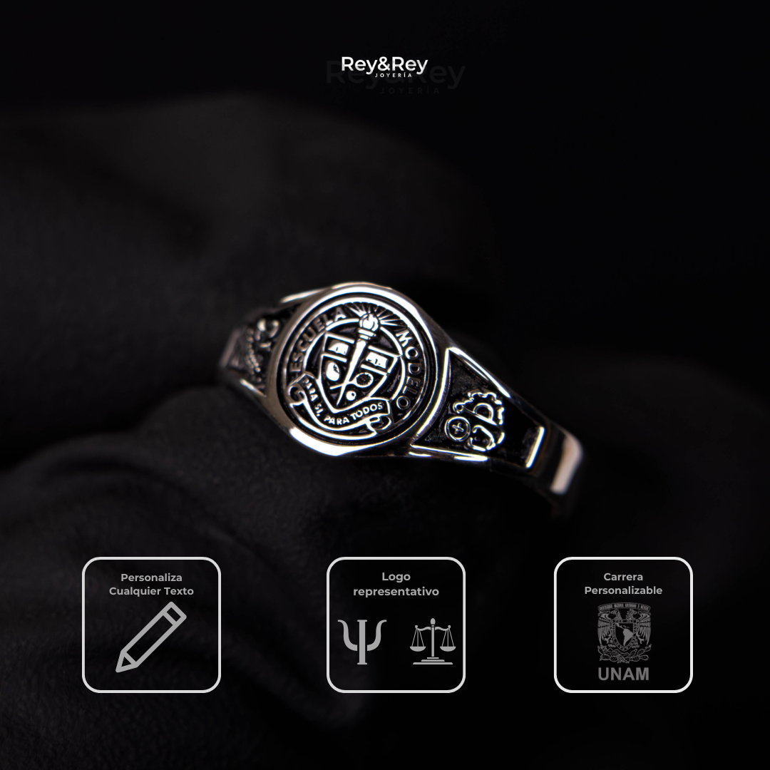 Anillo Graduación Round Plata