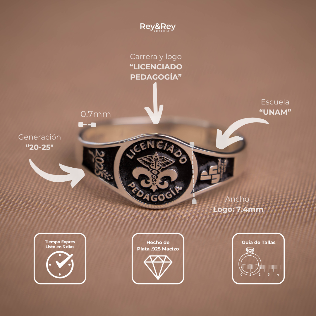 Anillo Graduación Round Plata