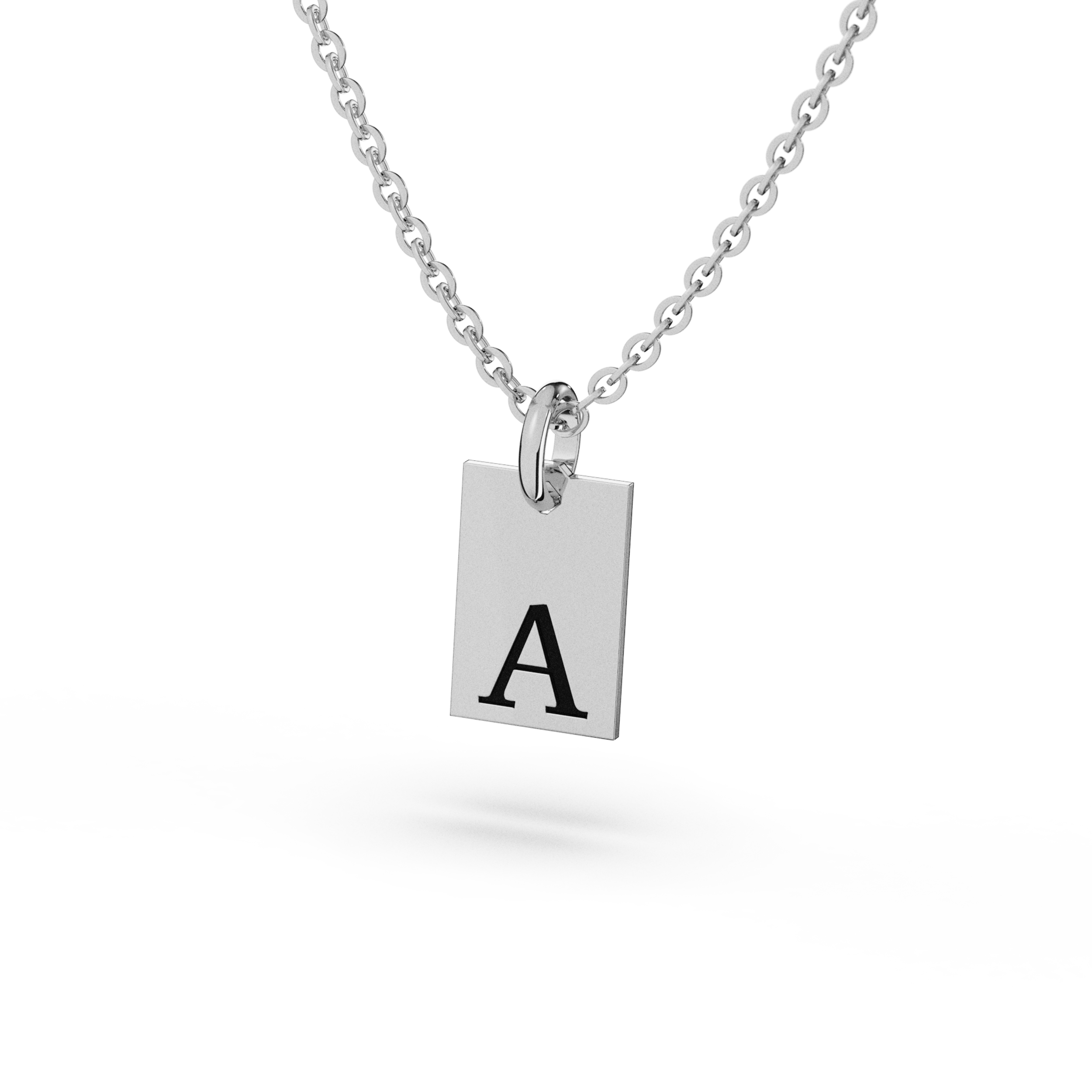 Collar Placa Inicial Personalizable Plata .925